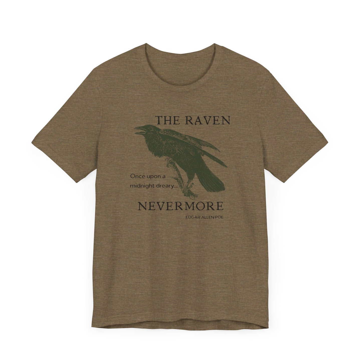 Halloween Vintage The Raven TShirt, Spooky Season Tee, Trick or Treating Shirt, Halloween Party T-Shirt, Edgar Allen Poe, Nevermore, Gothic T-Shirt Printify