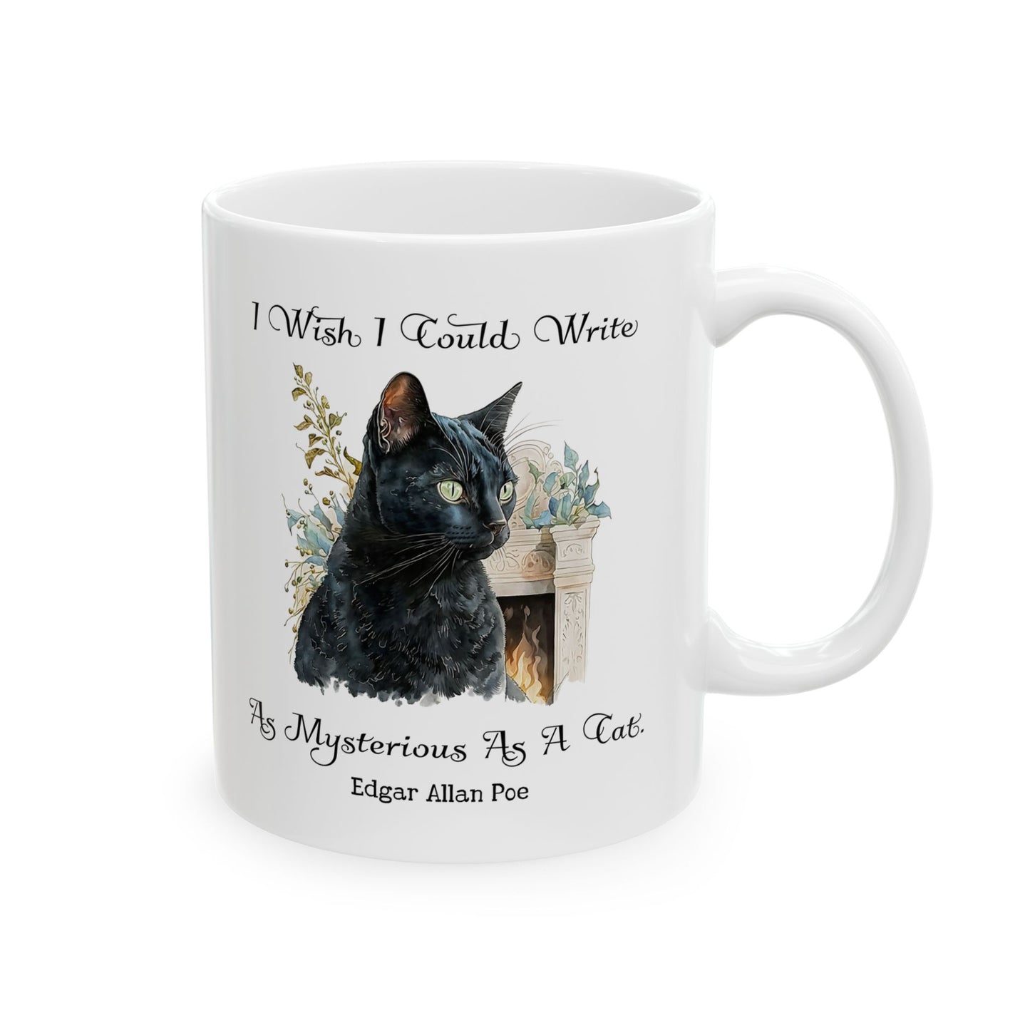 Edgar Allan Poe Coffee Mug Nevermore The Black Cat Coffee Cup Gift For Book Lover Reader Gift For Gothic Dark Academia Bookish Birthday Gift Mug Printify