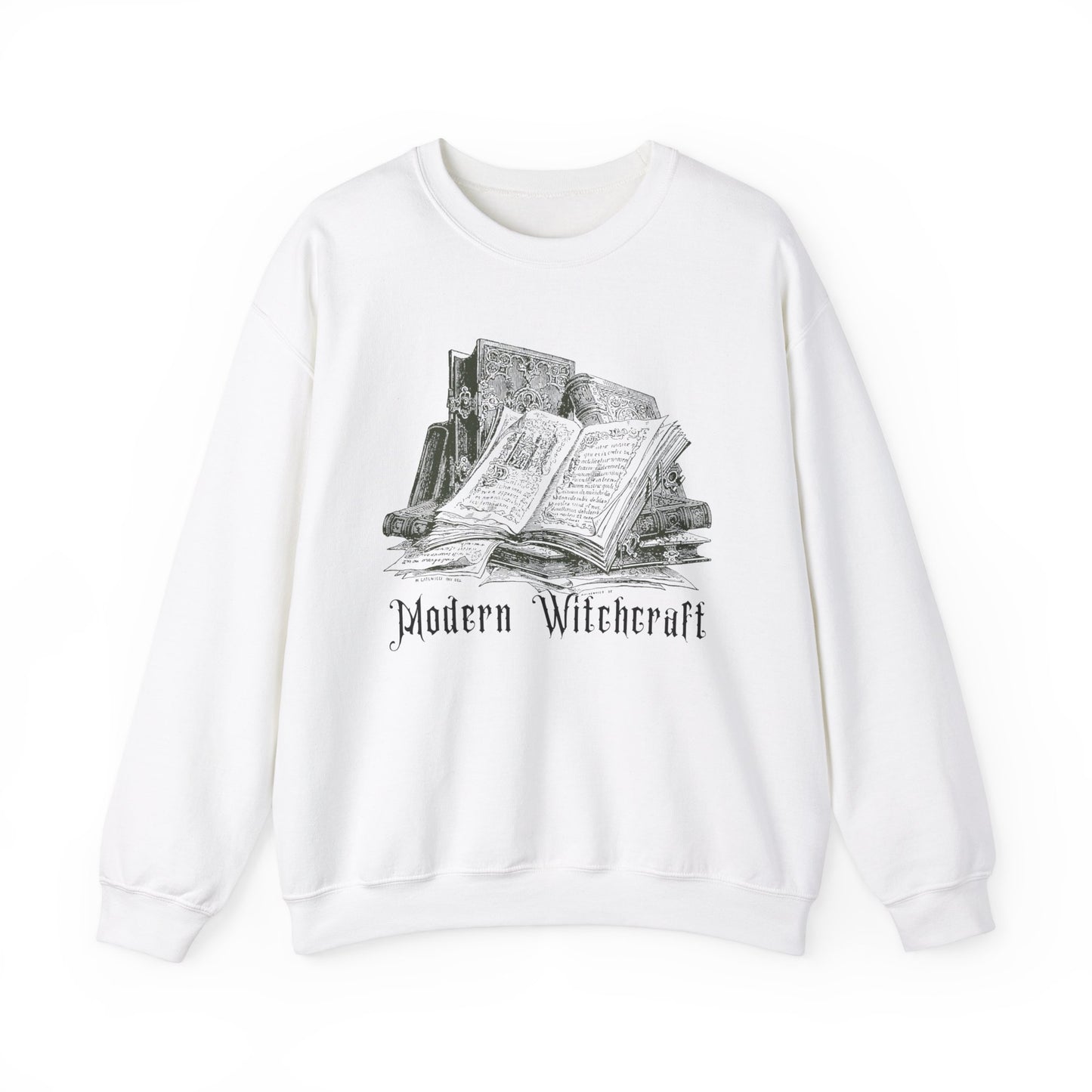 Halloween Vintage Witches Spell Books Sweatshirt, Spooky Season Sweater, Trick or Treating Shirt, Halloween Goth, Dark Academia Sweatshirt Sweatshirt Printify S White