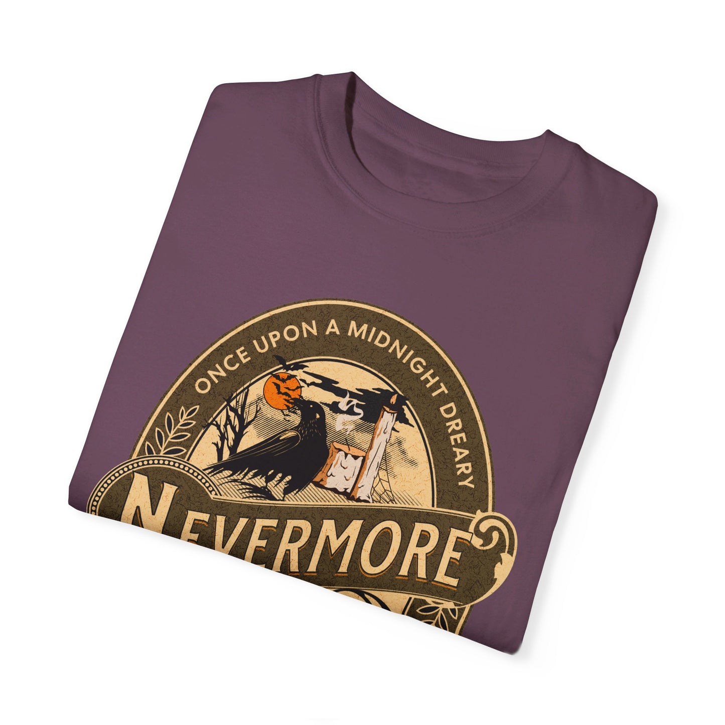 Edgar Allan Poe Shirt, Nevermore The Raven Tee, Book, Reading Lover Shirt, Halloween, Gothic, Light Academia Gifts, Comfort Colours TShirt T-Shirt Printify