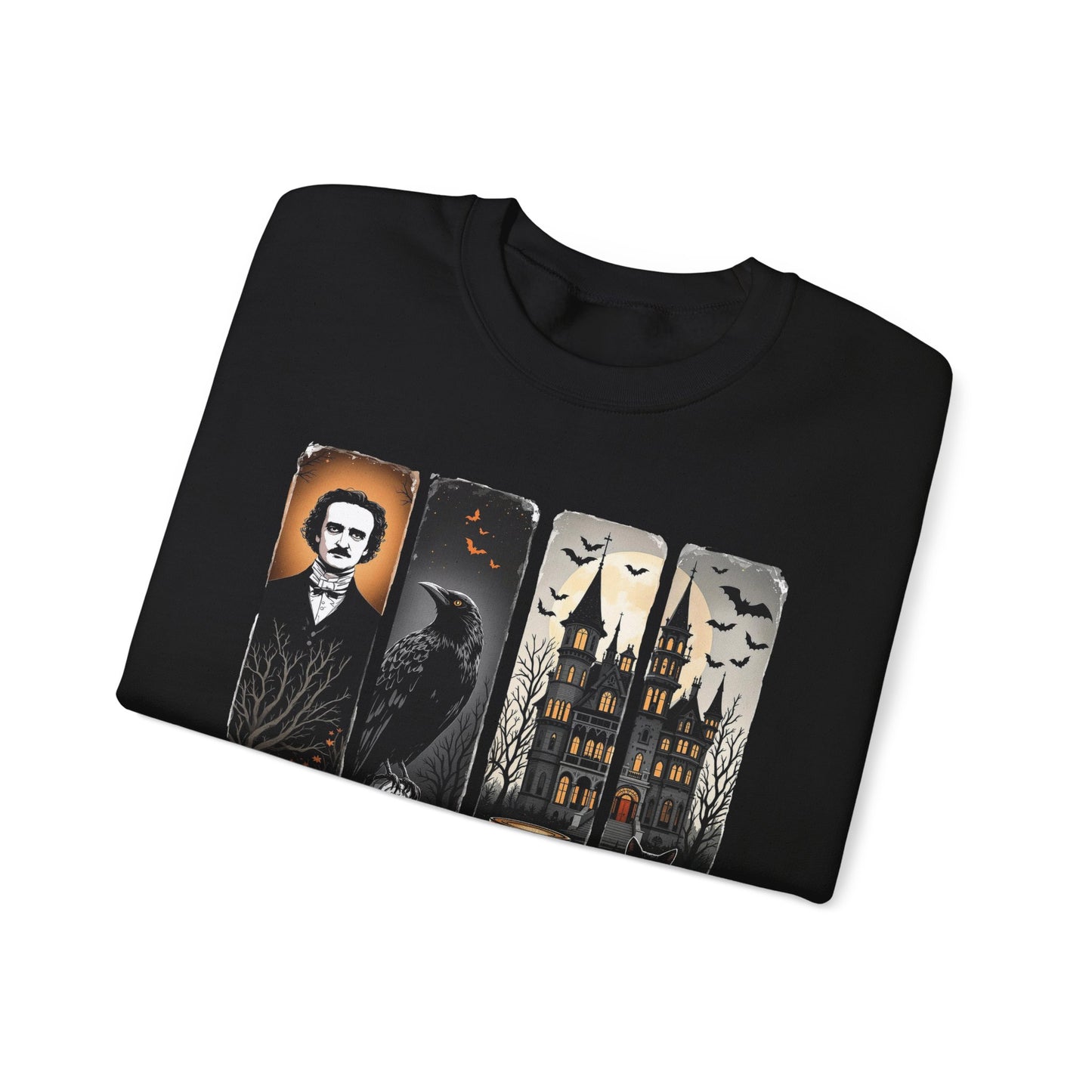 Edgar Allan Poe Sweatshirt The Raven Nevermore Gothic Horror Sweater Dark Academia Macabre Halloween Gift for Book Lovers Birthday Christmas Sweatshirt Printify