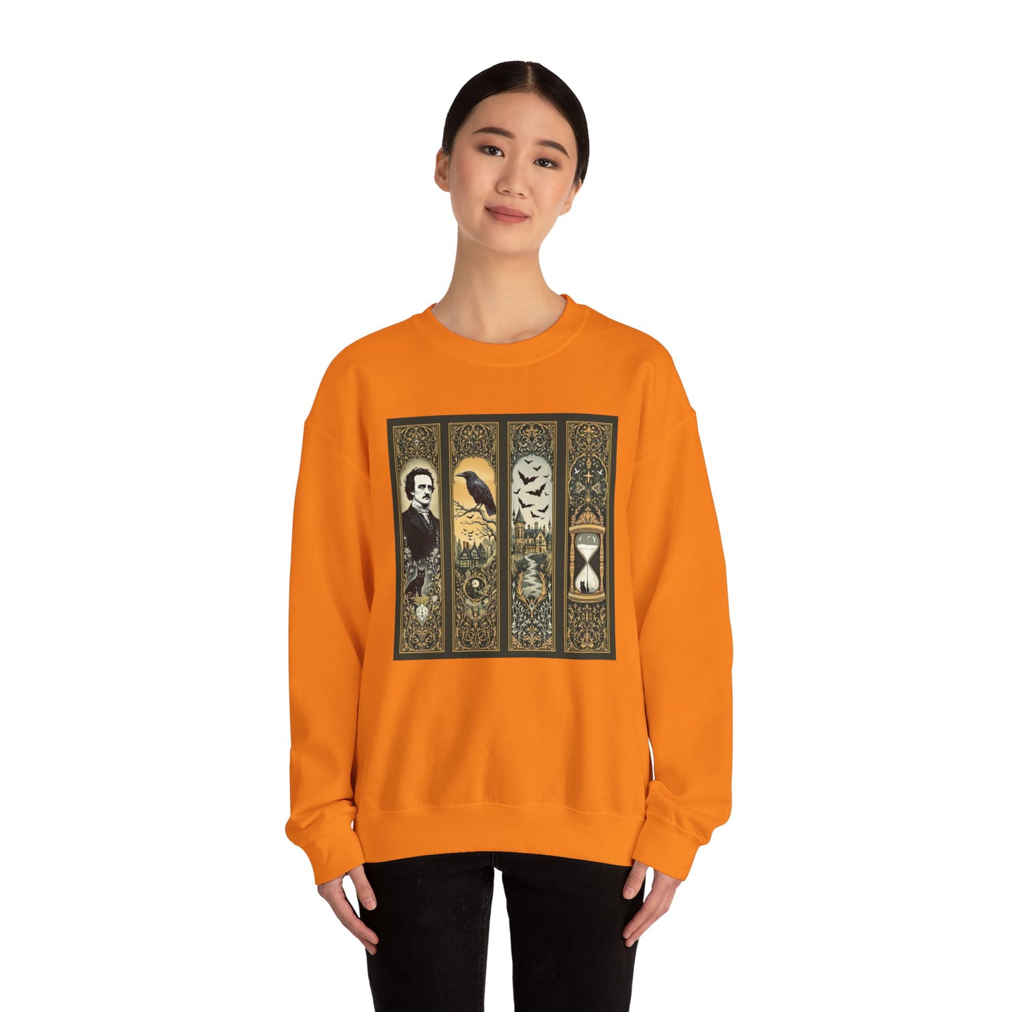 Edgar Allan Poe Sweatshirt The Raven Nevermore Gothic Horror Sweater Dark Academia Macabre Halloween Gift for Book Lovers Birthday Christmas