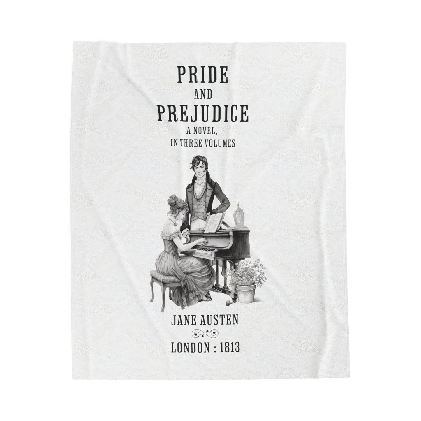 Jane Austen Plush Throw Blanket, Pride And Prejudice Historical Romance Gift, Bookish Literary Jane Austen Fan Art, Gift for Her, Bookclub All Over Prints Printify 50" × 60"