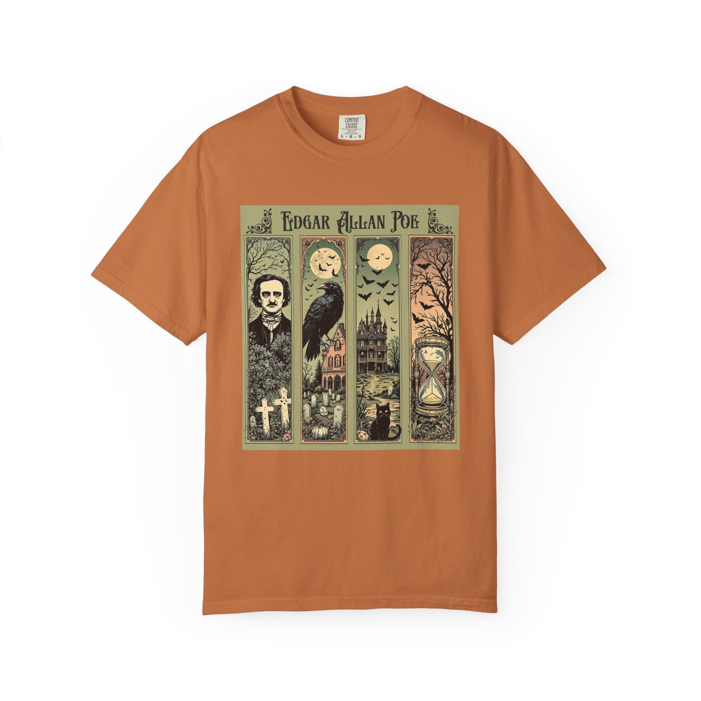 Edgar Allan Poe T-Shirt Gothic Graphic Tee The Raven Nevermore Quote Horror Literature Shirt Dark Academia Aesthetic Halloween Party Gift T-Shirt Printify Yam S