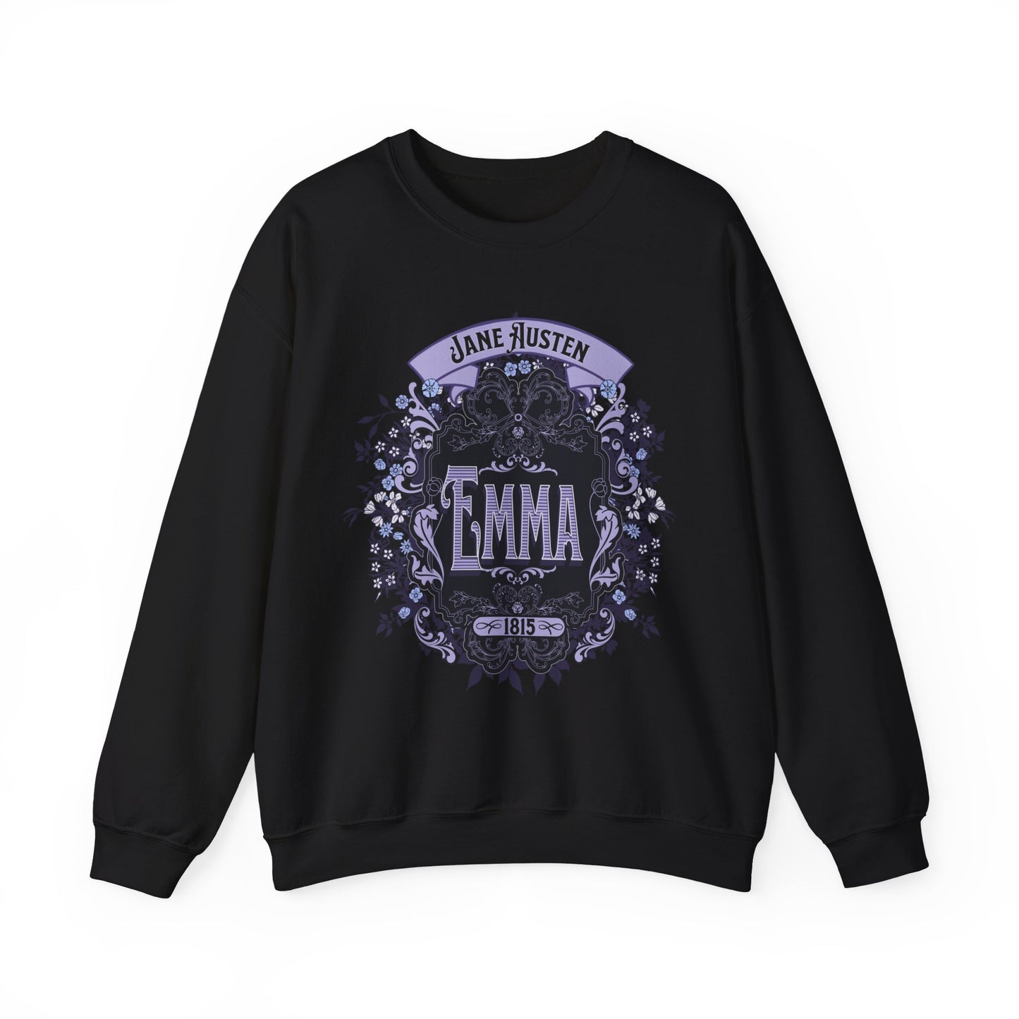 Jane Austen Sweatshirt, Emma Historical Romance Sweater, Bookish Literary Jane Austen Fan Art Gift, Gift for Her, Bookclub Shirt Sweatshirt Printify S Black