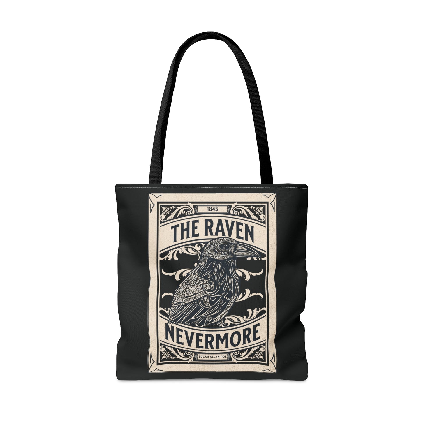 Edgar Allan Poe Tote Bag, The Raven Nevermore Shoulder Bag, Book, Library, Grocery, Travel Bag, Dark Academia, Bookish, Bookclub Gift, Bags Printify