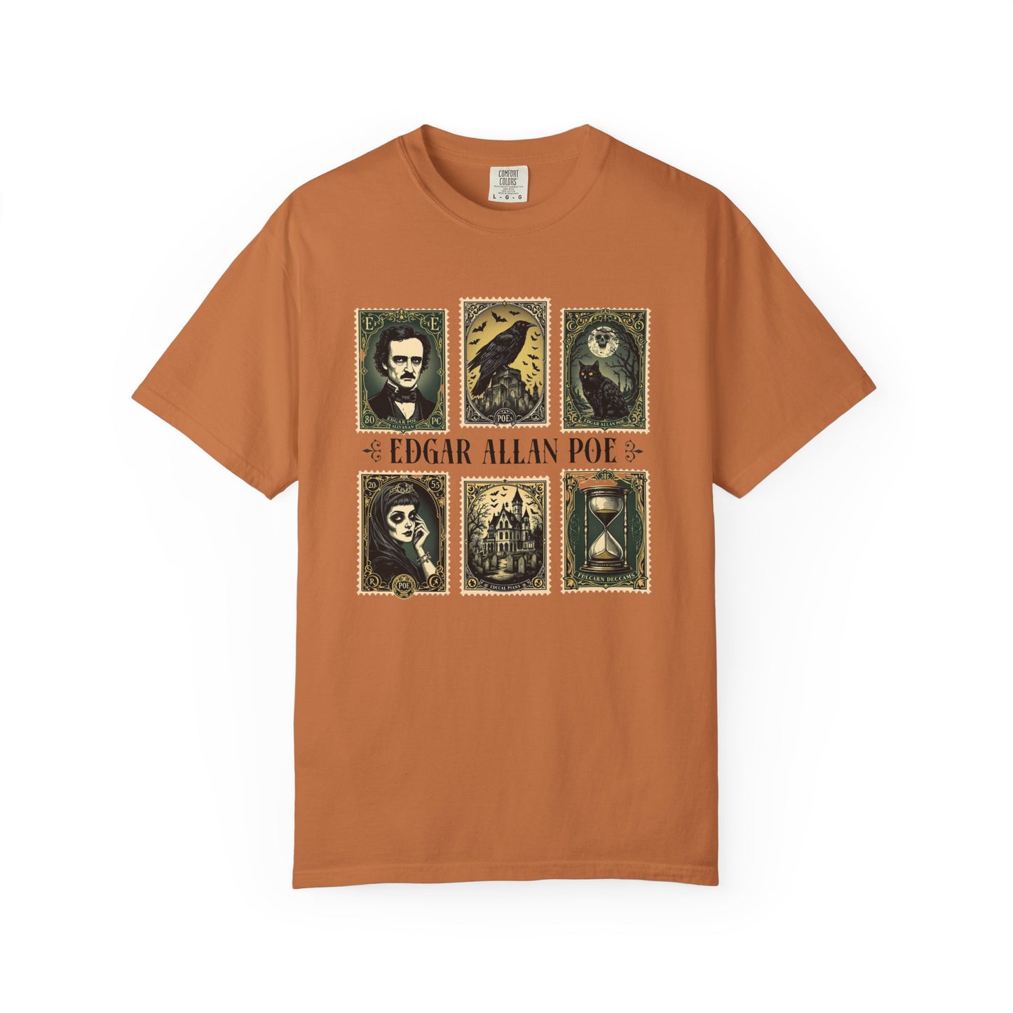 Edgar Allan Poe T-Shirt Gothic Graphic Tee The Raven Nevermore Quote Horror Literature Shirt Dark Academia Aesthetic Halloween Party Gift T-Shirt Printify Yam S