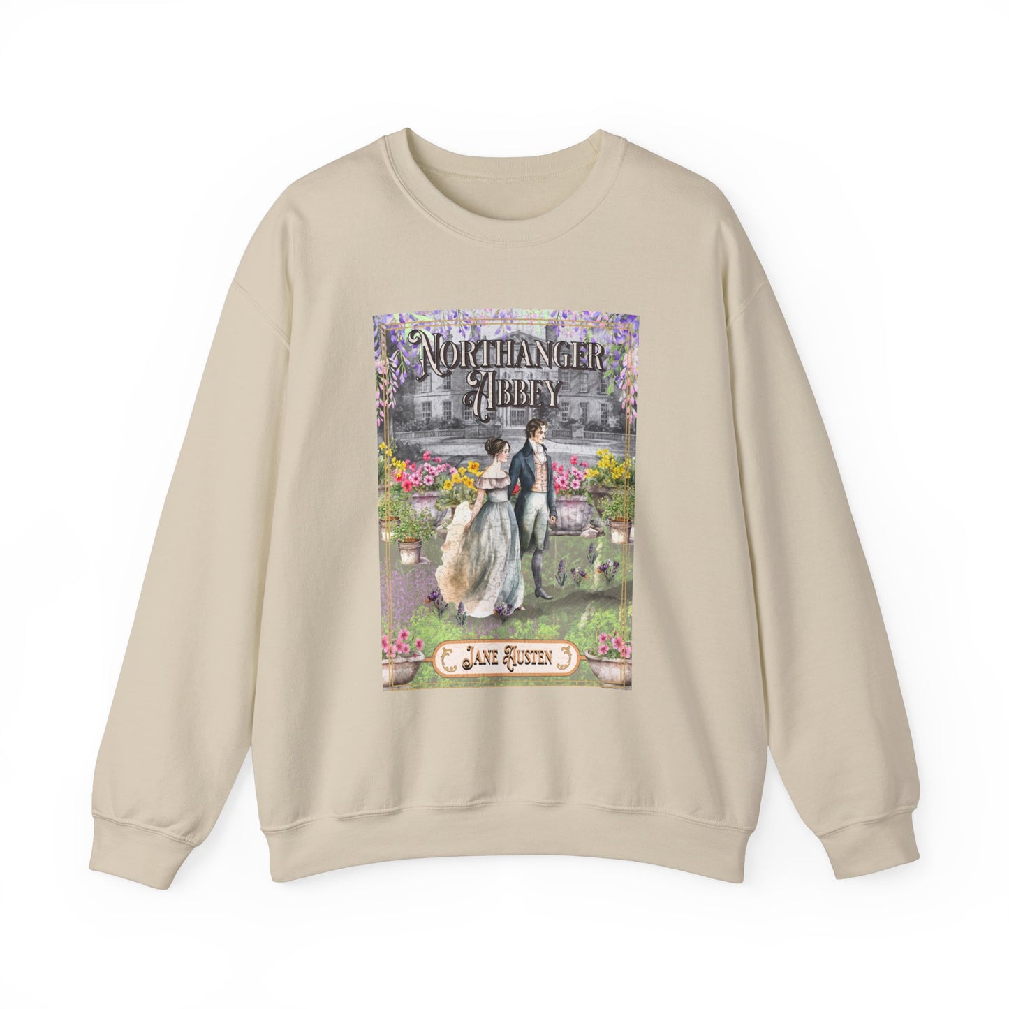 Jane Austen Sweatshirt, Northanger Abbey Historical Romance Sweater, Bookish Literary Jane Austen Fan Art Gift, Gift for Her, Bookclub Shirt Sweatshirt Printify S Sand