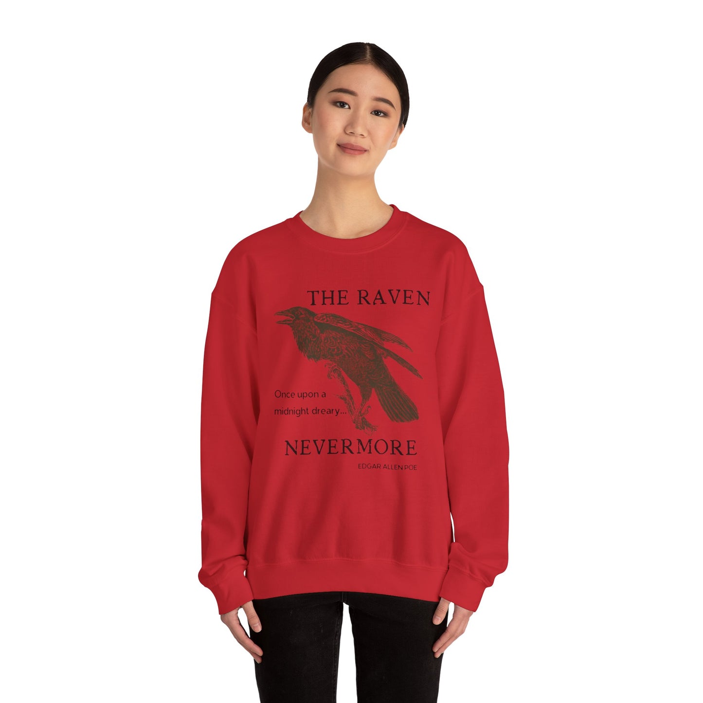 Halloween Vintage The Raven Sweatshirt, Spooky Season Sweater, Trick or Treating Shirt, Halloween Party, Edgar Allen Poe, Nevermore, Gothic Sweatshirt Printify