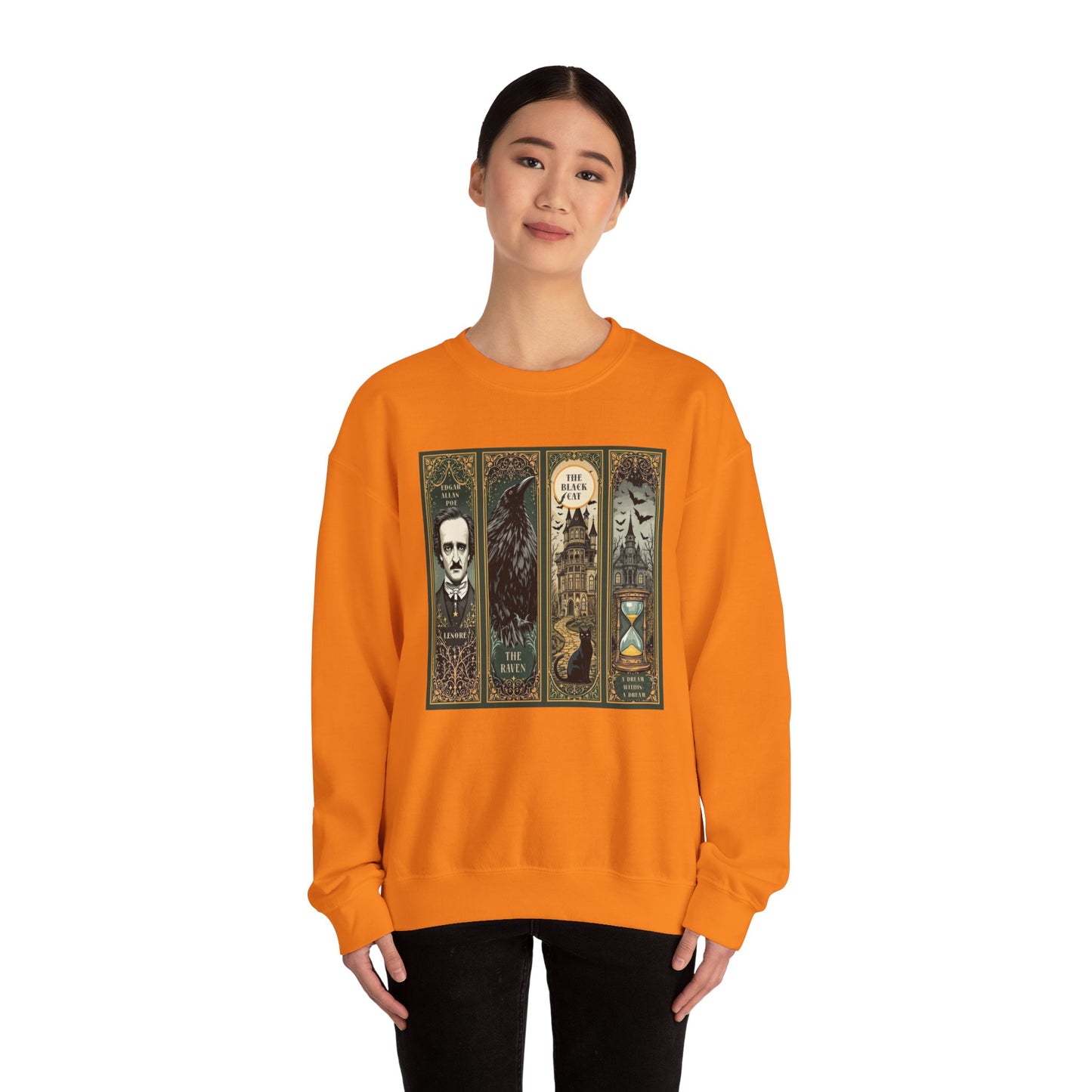 Edgar Allan Poe Sweatshirt The Raven Nevermore Gothic Horror Sweater Dark Academia Macabre Halloween Gift for Book Lovers Birthday Christmas