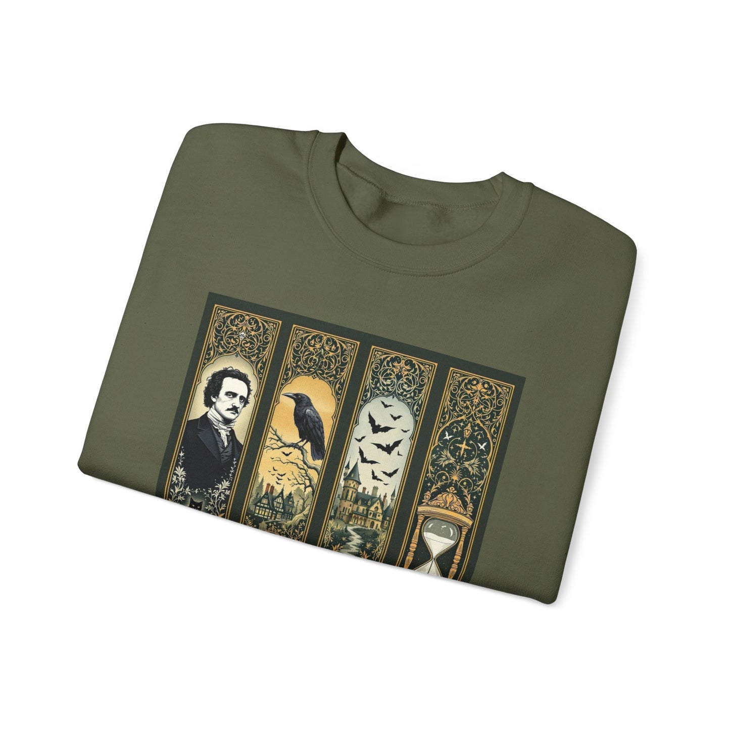 Edgar Allan Poe Sweatshirt The Raven Nevermore Gothic Horror Sweater Dark Academia Macabre Halloween Gift for Book Lovers Birthday Christmas