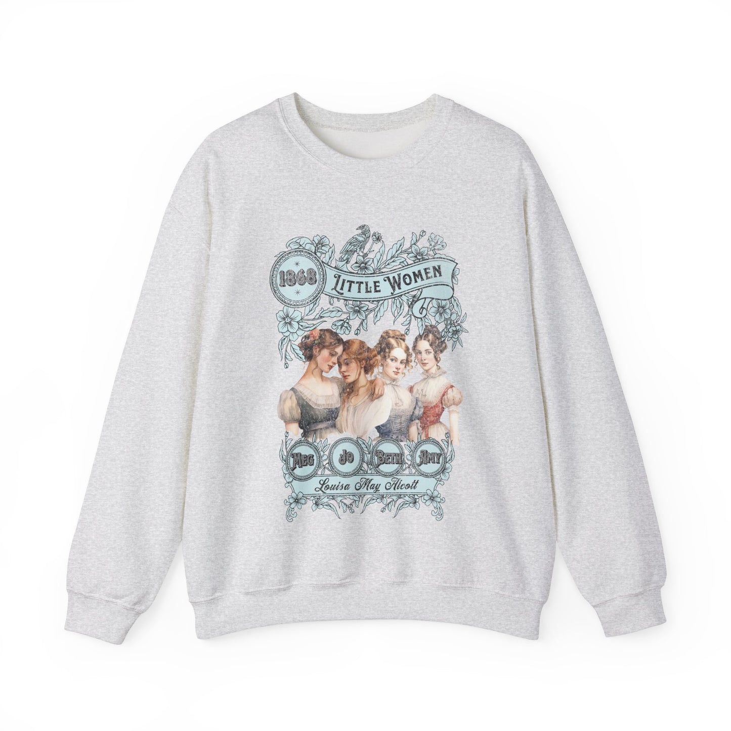 Little Women Sweatshirt, Louisa May Alcott Historical Romance Sweater, Bookish Literary Fan Art Gift, Gift for Her, Bookclub Crewneck Shirt Sweatshirt Printify S Ash