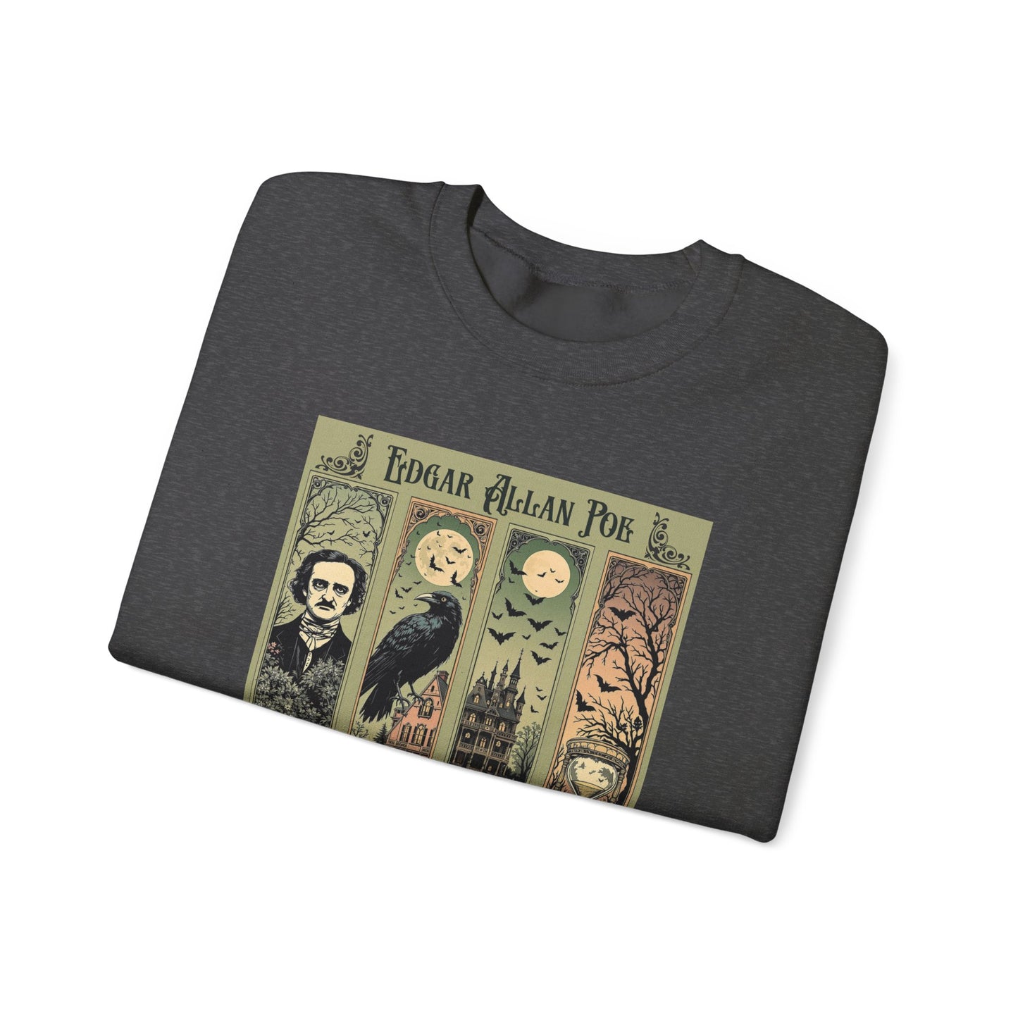 Edgar Allan Poe Sweatshirt The Raven Nevermore Gothic Horror Sweater Dark Academia Macabre Halloween Gift for Book Lovers Birthday Christmas