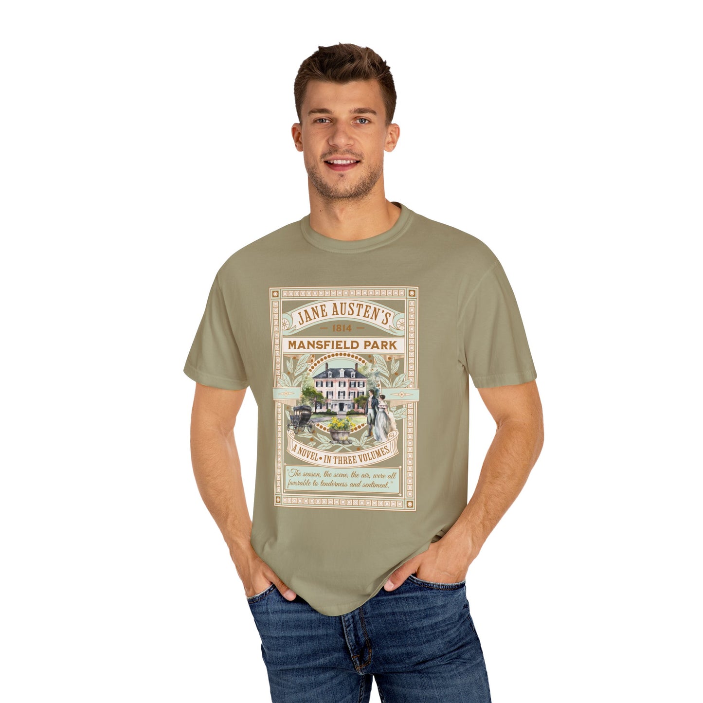 Jane Austen T- Shirt, Mansfield Park Historical Romance Comfort Colors Tee, Bookish Literary Jane Austen Fan Art Gift for Her Bookclub Shirt T-Shirt Printify