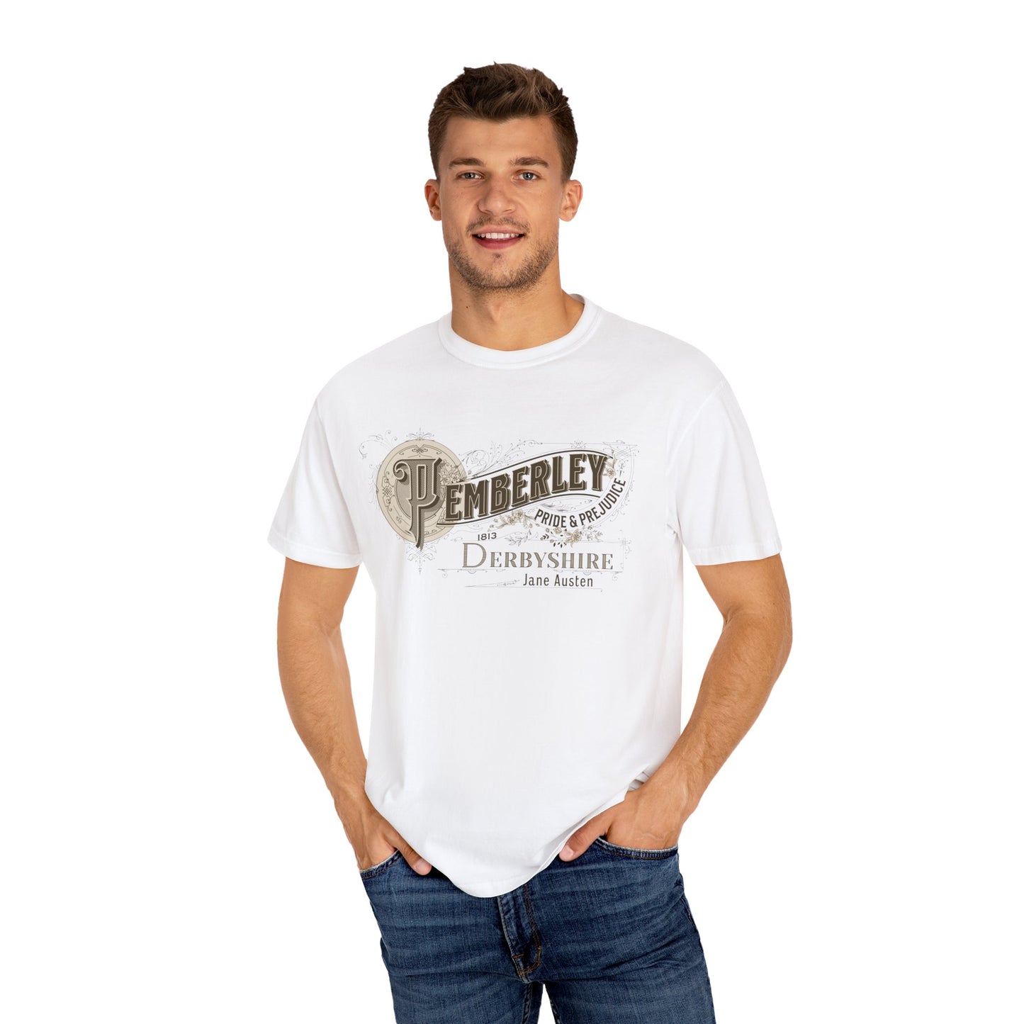 Pemberley TShirt Jane Austen Shirt Pride And Prejudice Gift For Jane Austen Fan Bookish Bookclub Gift Pemberly Derbyshire Fitzwilliam Darcy T-Shirt Printify