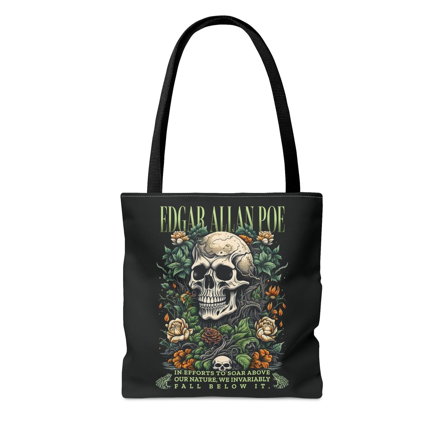 Edgar Allan Poe Tote Bag, Vintage Gothic, Grunge Shoulder Bag, Book, Library, Grocery, Travel Bag, Dark Academia, Bookish, Bookclub Gift, Bags Printify