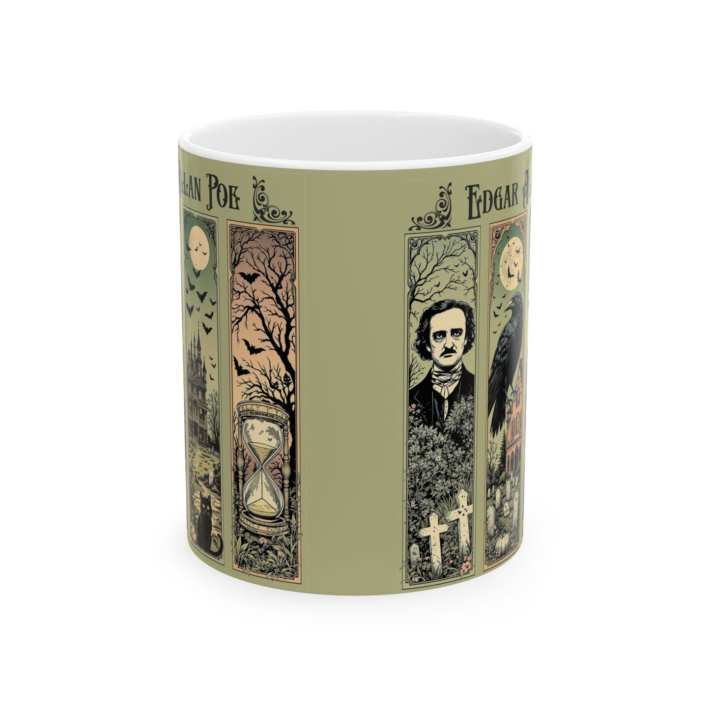 Edgar Allan Poe Mug Gothic Literary Gift For Book Lover Dark Academia Macabre Fall Coffee Cup Halloween Poetember Party Gift For Bookclub Mug Printify 11oz