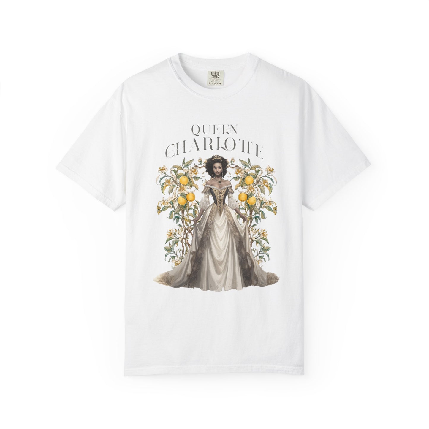Queen Charlotte T-Shirt Literary Regency Period Tee Historical Drama Series Watching Spilling The Tea Theme Gift for Her Birthday Christmas T-Shirt Printify White S