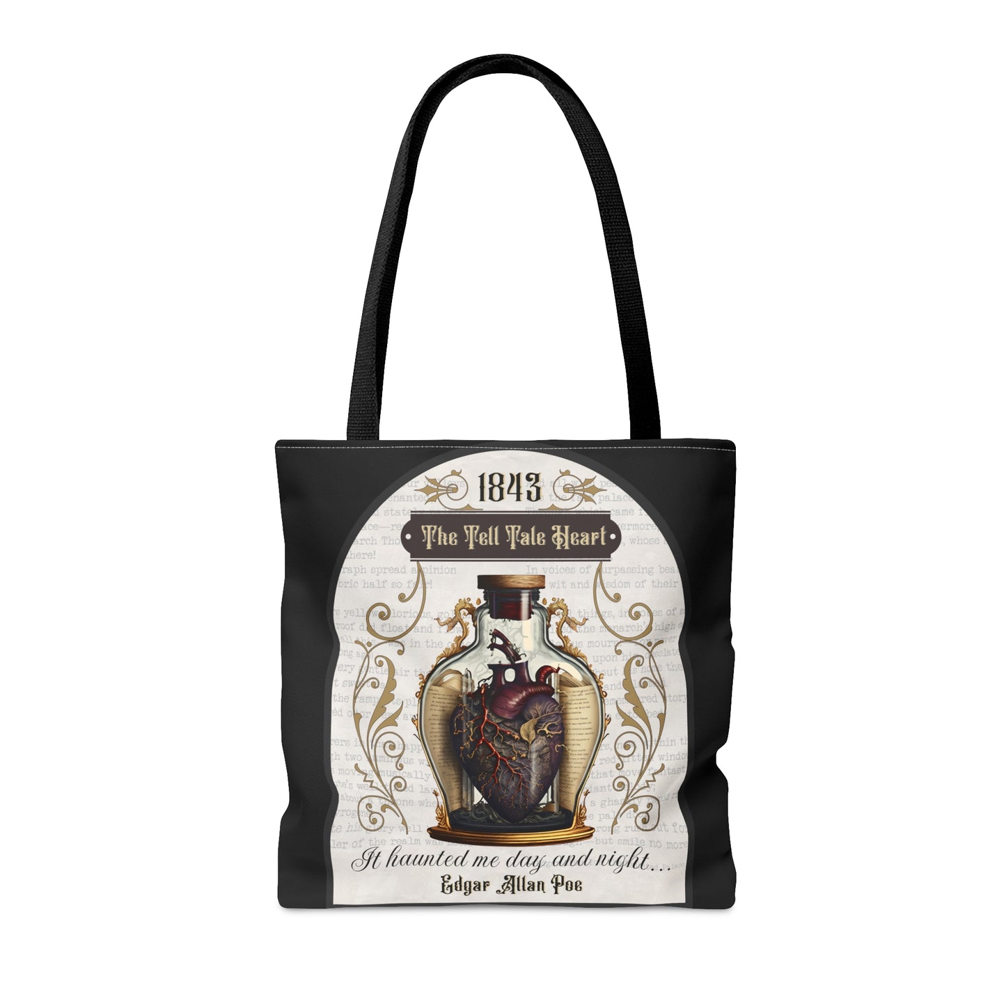 Edgar Allan Poe Tote Bag, The Tell Tale Heart, Vintage Poetry Lover Shoulder Bag, Dark Academia, Literary Bookish, Bookclub Gift, Autumn Bag Bags Printify