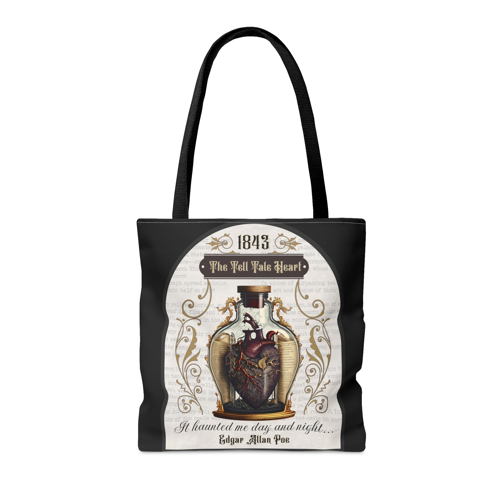 Edgar Allan Poe Tote Bag, The Tell Tale Heart, Vintage Poetry Lover Shoulder Bag, Dark Academia, Literary Bookish, Bookclub Gift, Autumn Bag Bags Printify