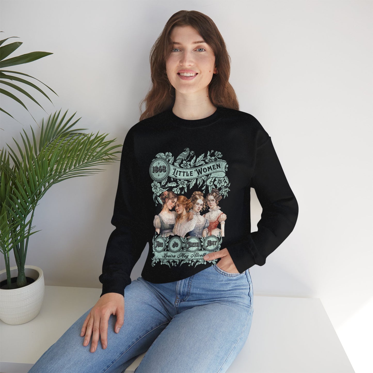 Little Women Sweatshirt, Louisa May Alcott Historical Romance Sweater, Bookish Literary Fan Art Gift, Gift for Her, Bookclub Crewneck Shirt Sweatshirt Printify