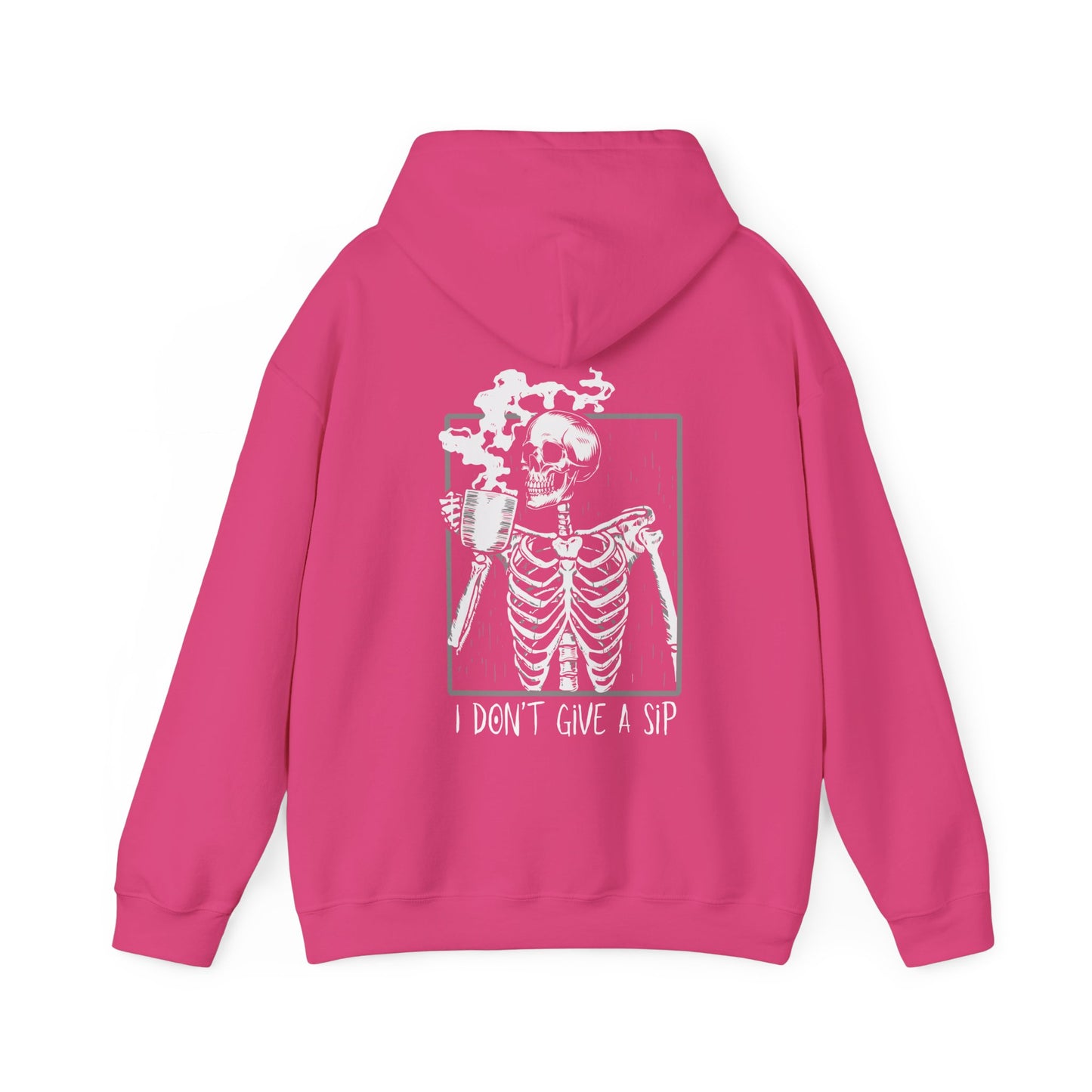 Halloween Skeleton Hoodie, Funny Coffee Drinking Skeleton, Spooky Season Sweater, Trick or Treating Shirt, Warm Halloween Party Hoodie Hoodie Printify
