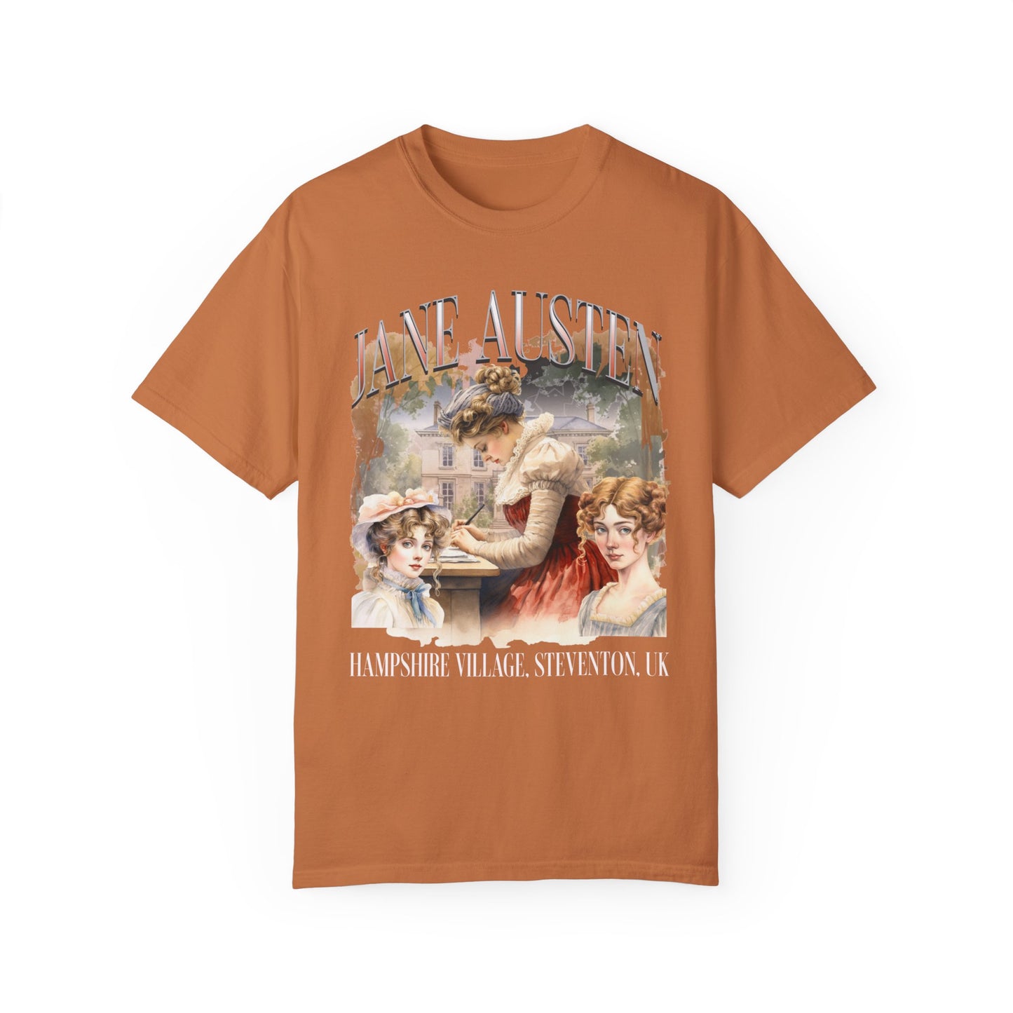 Retro Jane Austen Unisex Garment-Dyed T-shirt T-Shirt Printify Yam S