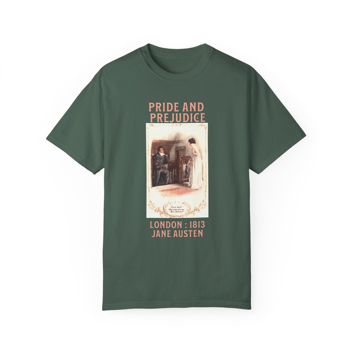 Jane Austen Comfort Colors TShirt, Pride & Prejudice Historical Romance, Bookish Literary Jane Austen Fan Art, Gift for Her Bookclub Tee T-Shirt Printify Blue Spruce S