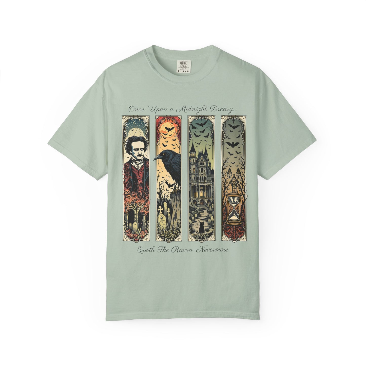 Edgar Allan Poe T-Shirt Gothic Graphic Tee The Raven Nevermore Quote Horror Literature Shirt Dark Academia Aesthetic Halloween Party Gift T-Shirt Printify Bay S