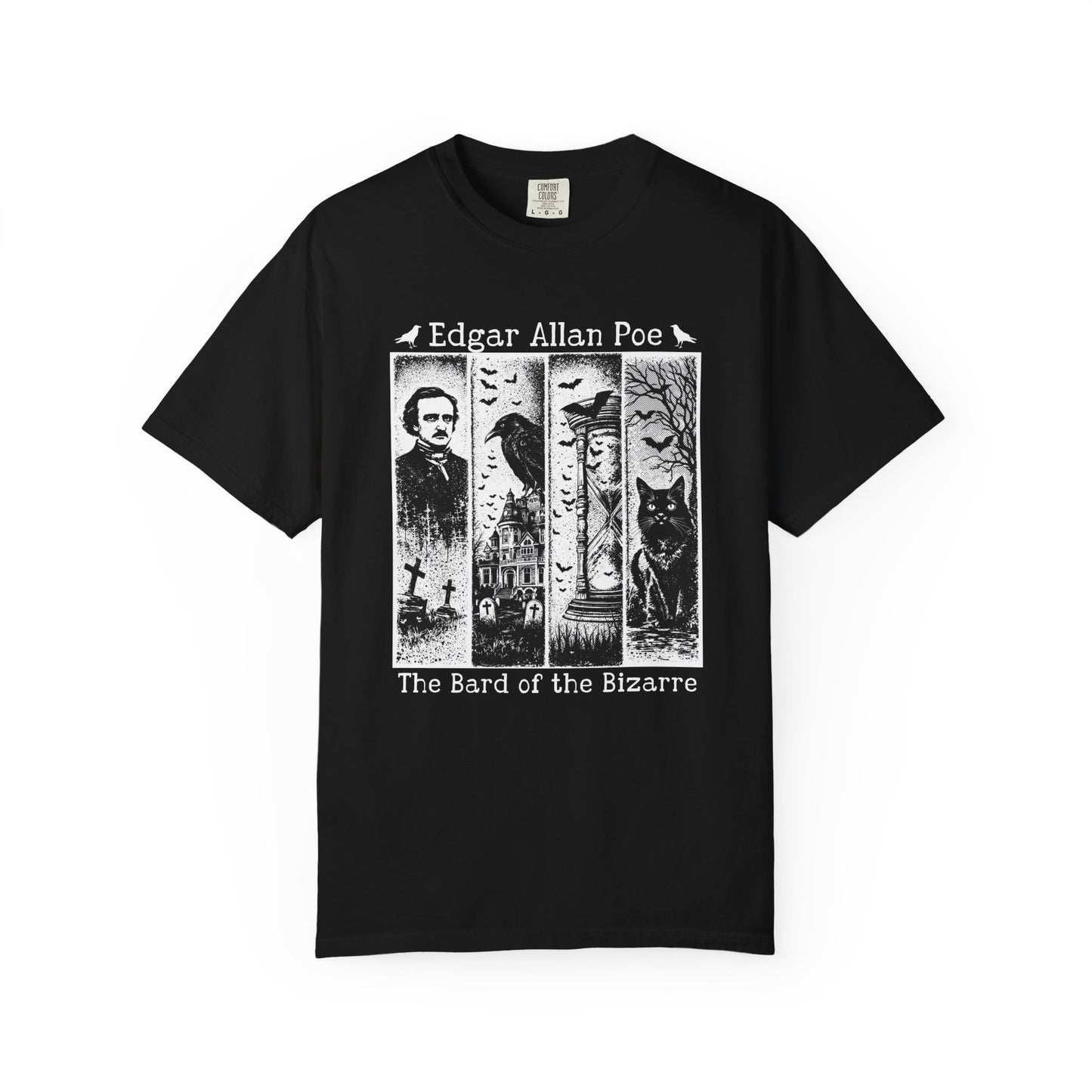 Edgar Allan Poe T-Shirt Gothic Graphic Tee The Raven Nevermore Quote Horror Literature Shirt Dark Academia Aesthetic Halloween Party Gift T-Shirt Printify Black S