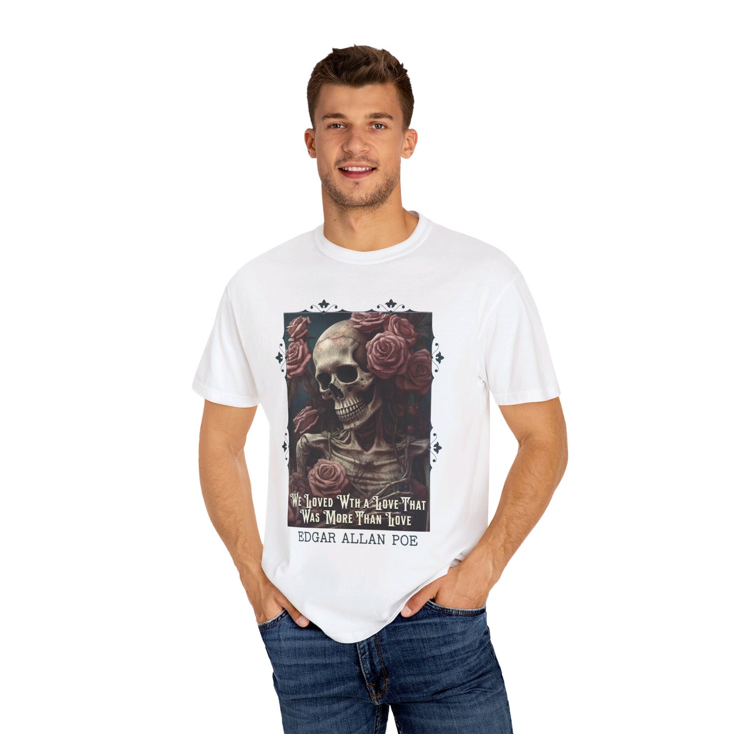 Edgar Allan Poe T-Shirt, Annabel-Lee Novel Vintage Book, Reading Lover Shirt, Halloween, Gothic, Light Academia Gift, Comfort Colours TShirt T-Shirt Printify