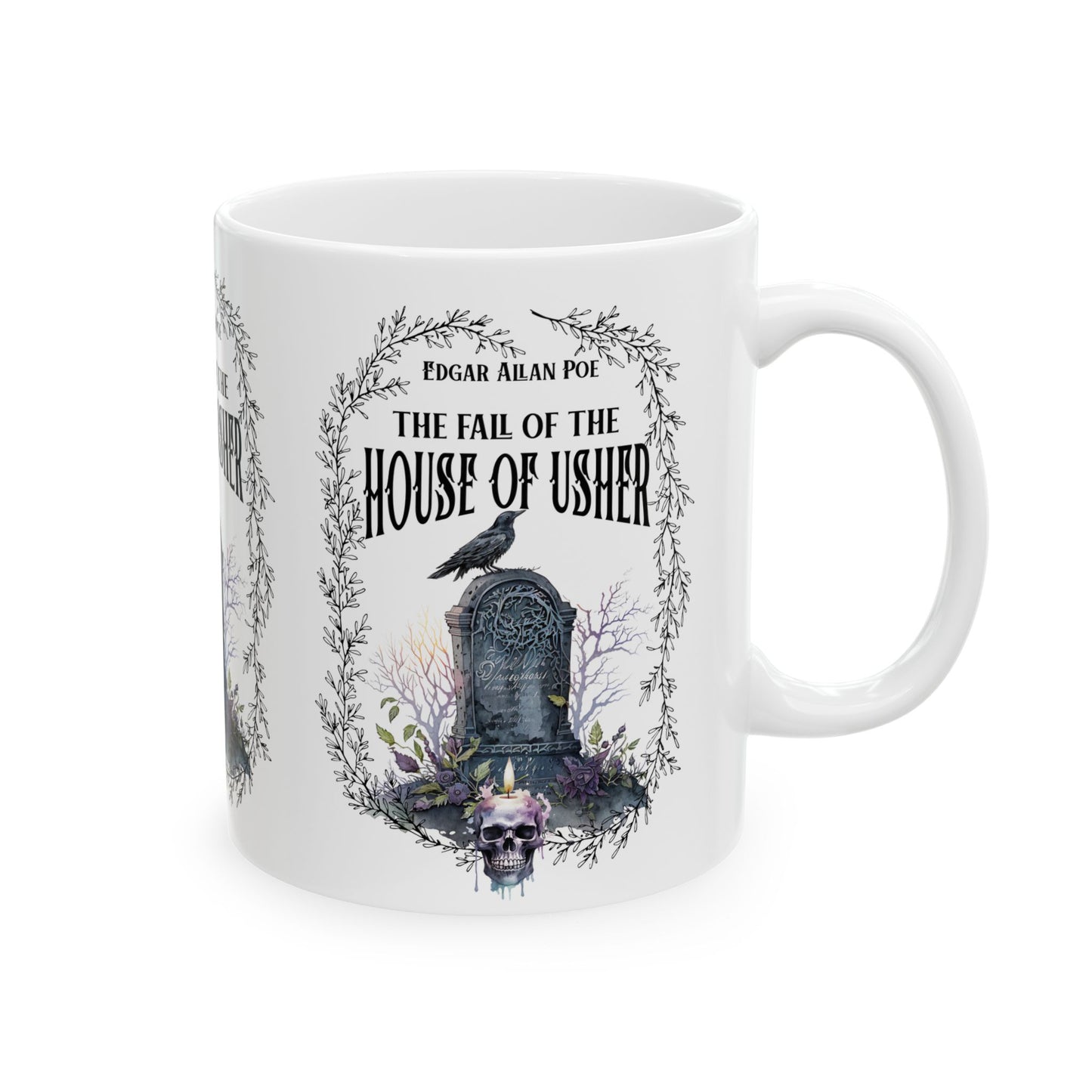 Edgar Allan Poe Coffee Mug, The Raven, The Fall Of The House of Usher Coffee, Tea Mug, Goth Haunting Horror Movie Books Gift Dark Academia, Mug Printify