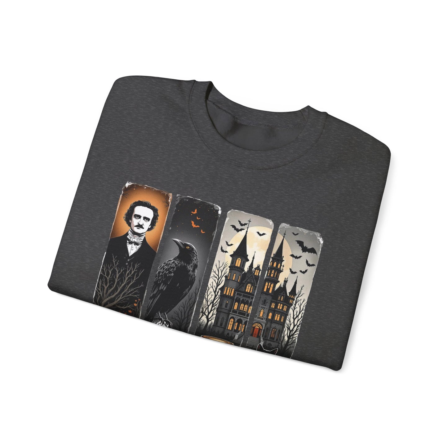 Edgar Allan Poe Sweatshirt The Raven Nevermore Gothic Horror Sweater Dark Academia Macabre Halloween Gift for Book Lovers Birthday Christmas