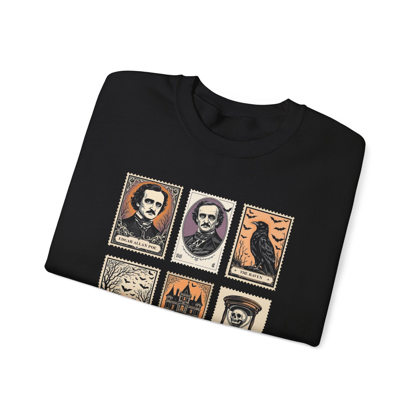 Edgar Allan Poe Sweatshirt The Raven Nevermore Gothic Horror Sweater Dark Academia Macabre Halloween Gift for Book Lovers Birthday Christmas Sweatshirt Printify