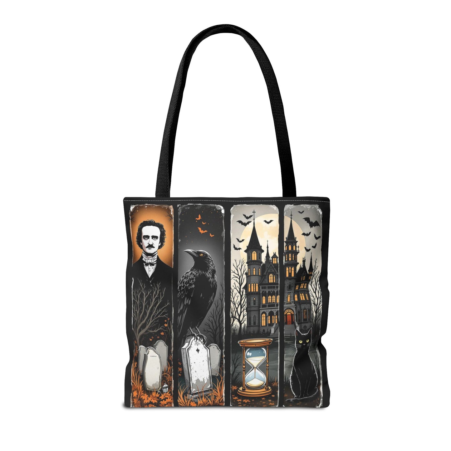 Edgar Allan Poe Tote Bag Gothic Literary Gift for Book Lover Dark Academia Macabre Accessory Halloween Tote Fall School Bag for Poetember Bags Printify