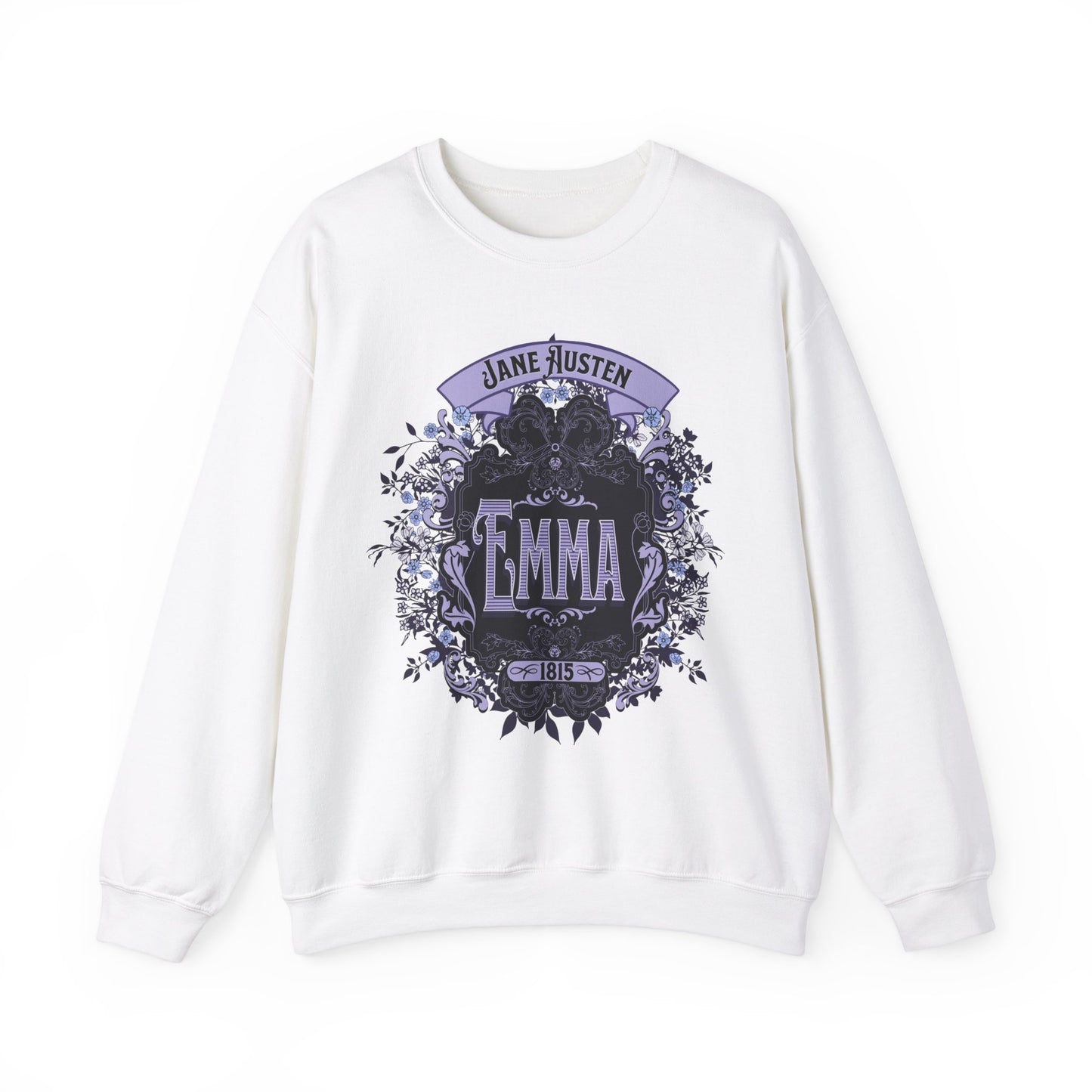 Jane Austen Sweatshirt, Emma Historical Romance Sweater, Bookish Literary Jane Austen Fan Art Gift, Gift for Her, Bookclub Shirt Sweatshirt Printify S White