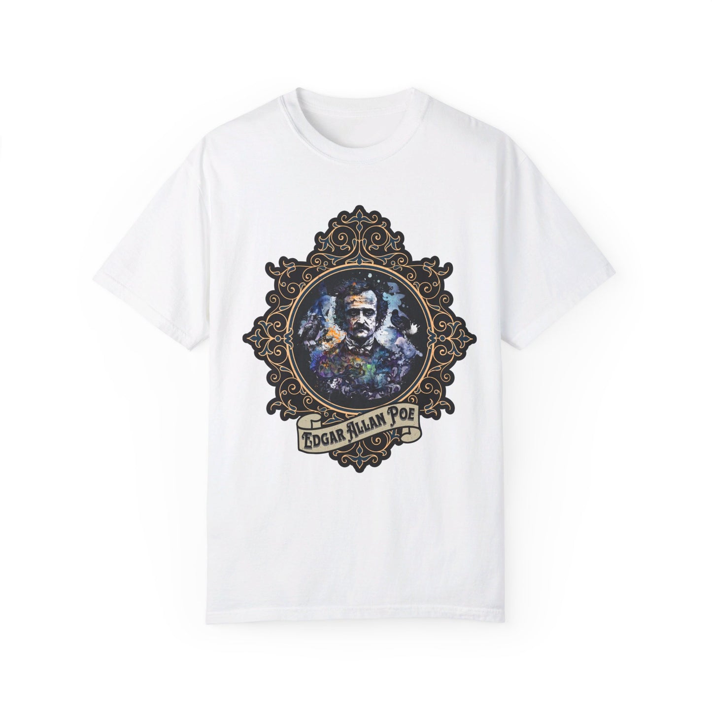 Edgar Allan Poe Shirt, Poet, Poetry Lover Tee, Book, Reading Lover Shirt, Halloween, Gothic, Light Academia Gifts, Comfort Colours TShirt T-Shirt Printify White S