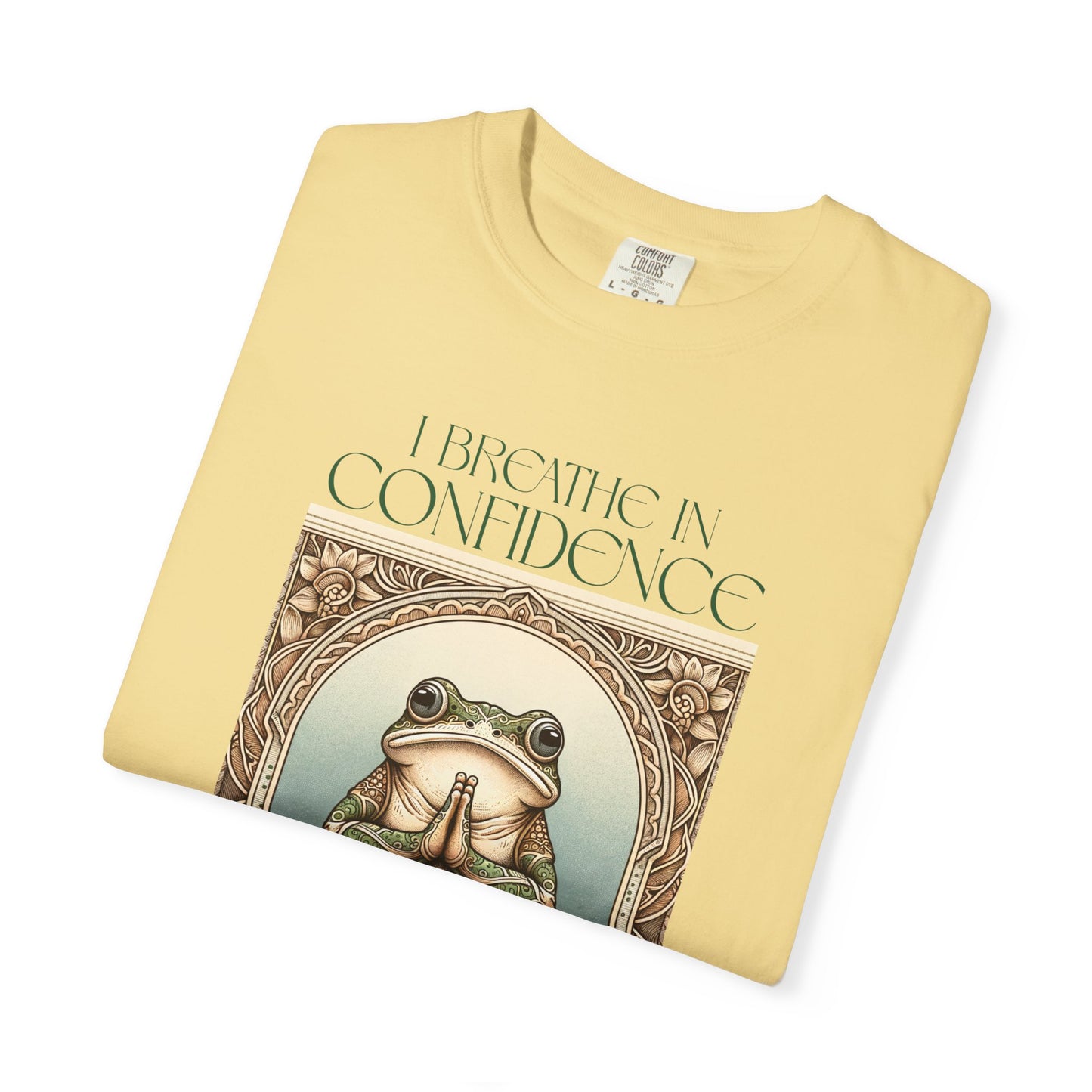 Yoga Frog Breath in Confidence Green Unisex T-Shirt, Casual Wear, Highlander Fan Gift, Comfortable Graphic Tee T-Shirt Printify