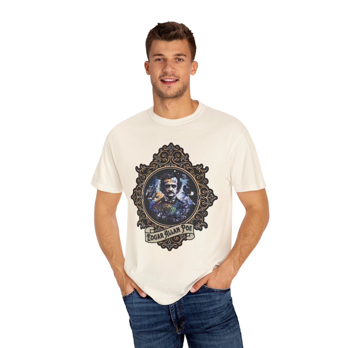 Edgar Allan Poe Shirt, Poet, Poetry Lover Tee, Book, Reading Lover Shirt, Halloween, Gothic, Light Academia Gifts, Comfort Colours TShirt T-Shirt Printify