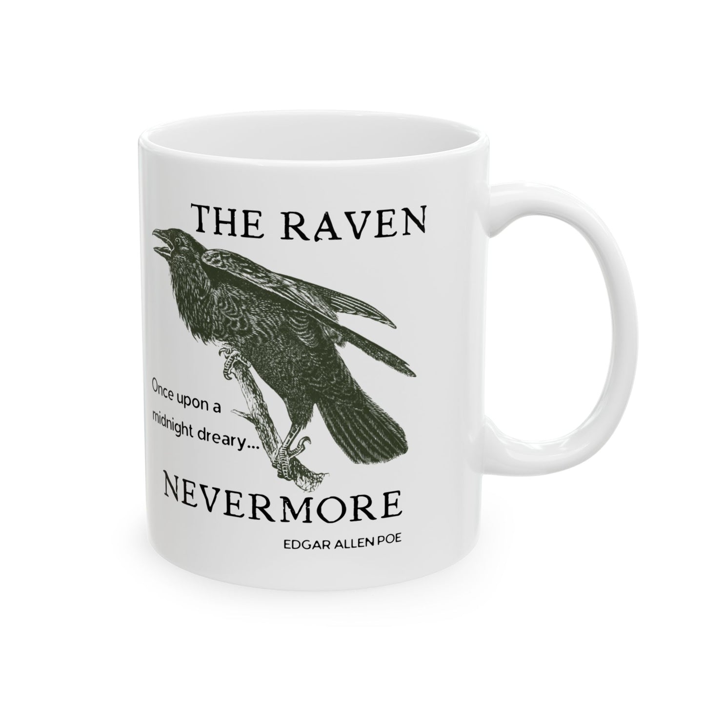 Halloween Vintage The Raven Coffee Mug, Spooky Season Mug, Edgar Allen Poe, Nevermore, Gothic, Dark Academia Coffee Mug, Book Lover Gift Mug Printify