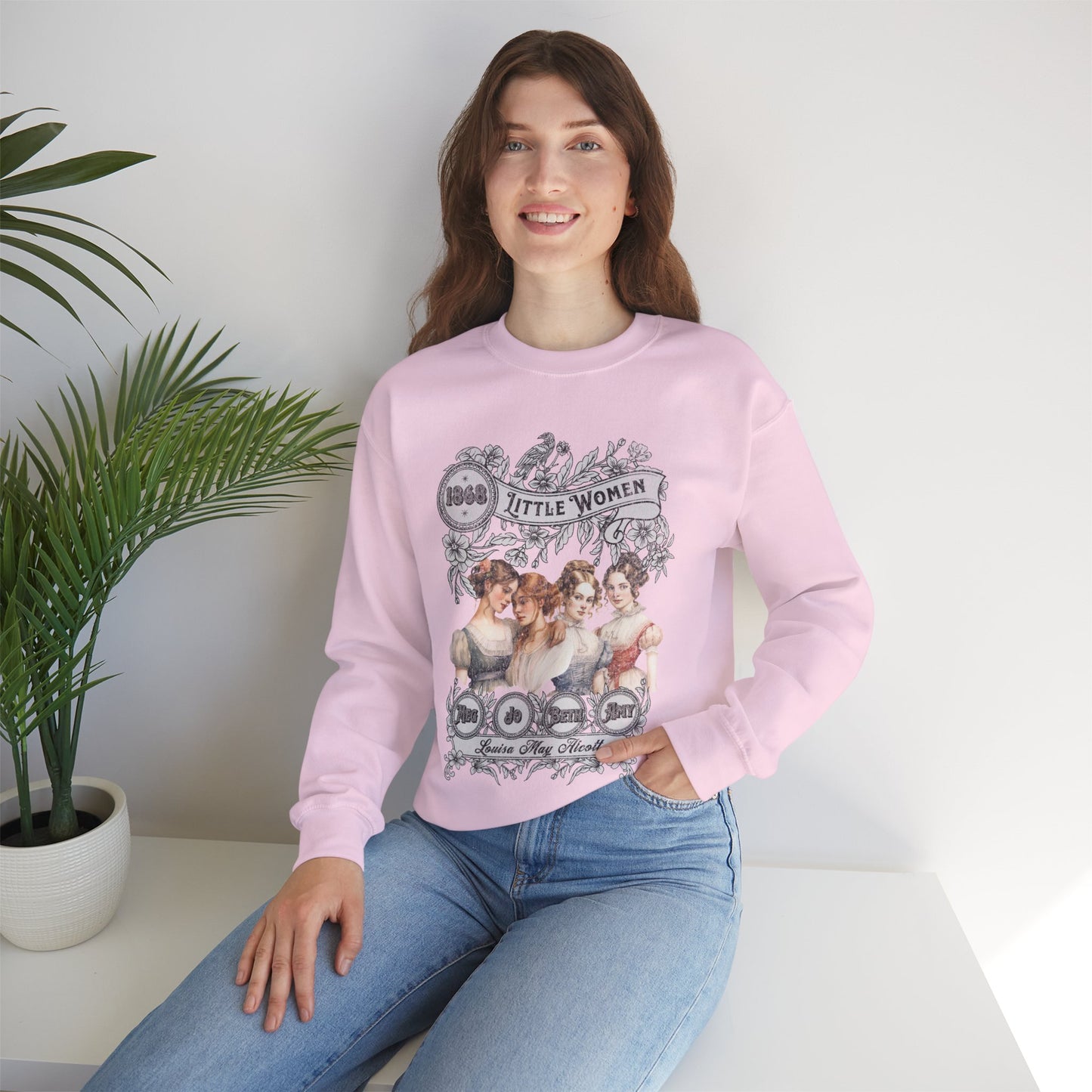 Little Women Sweatshirt, Louisa May Alcott Historical Romance Sweater, Bookish Literary Fan Art Gift, Gift for Her, Bookclub Crewneck Shirt Sweatshirt Printify