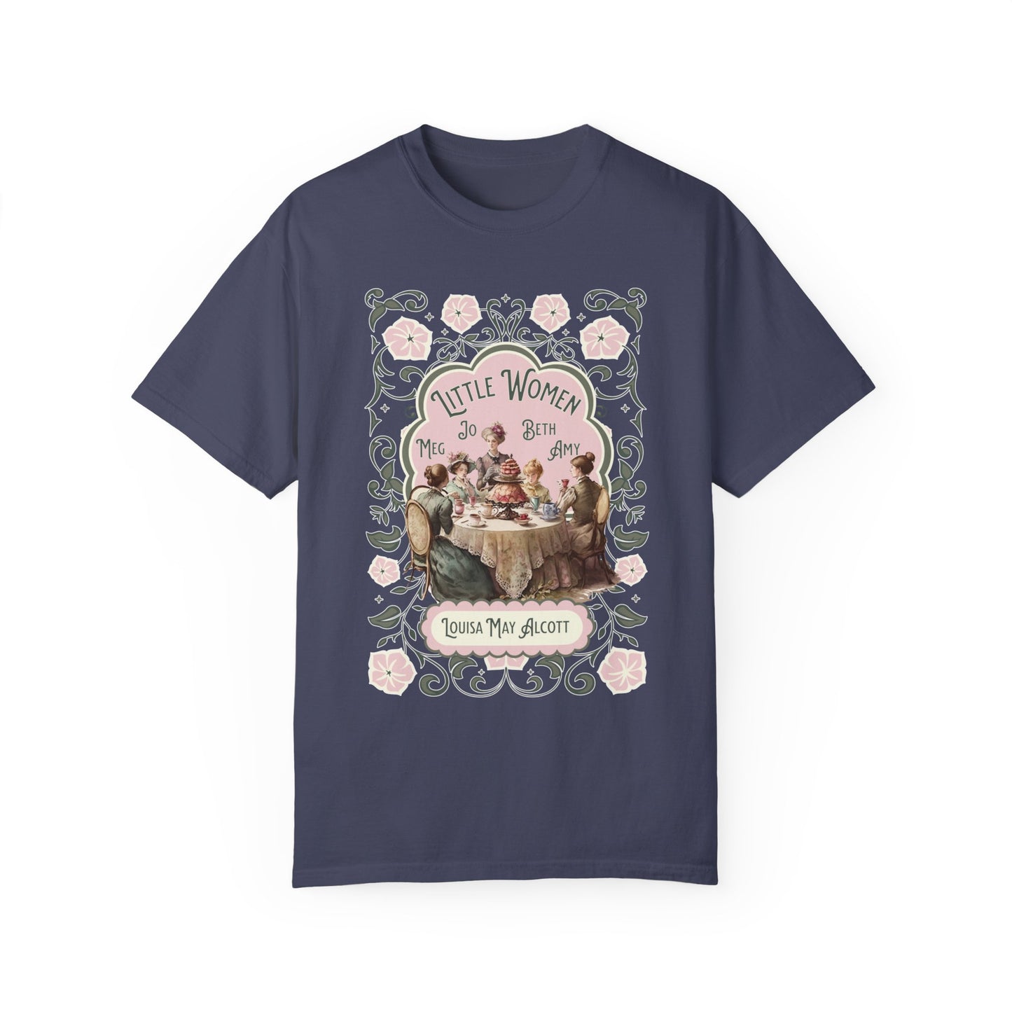 Little Women Comfort Colors T-Shirt, Louisa May Alcott Historical Romance, Bookish Literary Fan Art Tee Gift for Her Bookclub Crewneck Shirt T-Shirt Printify Denim S