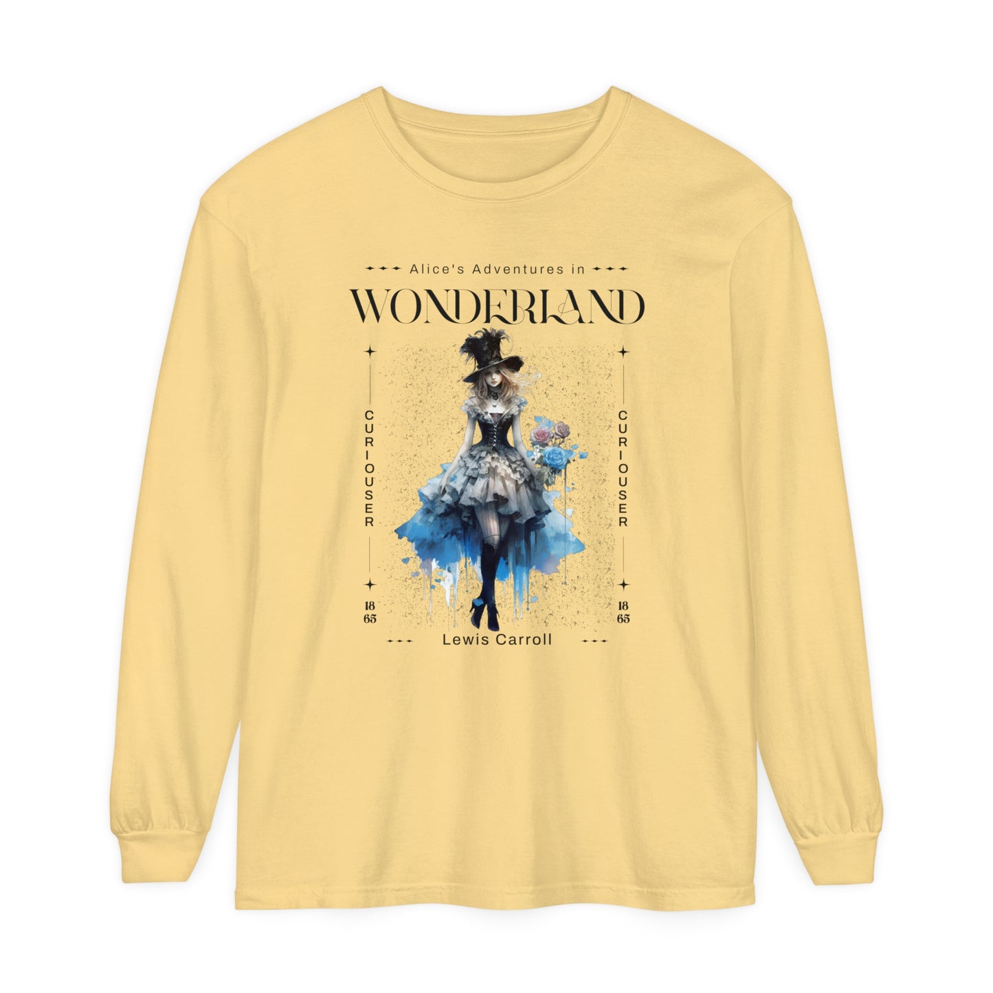 Alice In Wonderland Long Sleeve Shirt, Lewis Carroll Whimsigoth Streetwear Academia TShirt, Mad Hatter's Tea Party Tee Bookish Booktok Gift Long-sleeve Printify Butter S