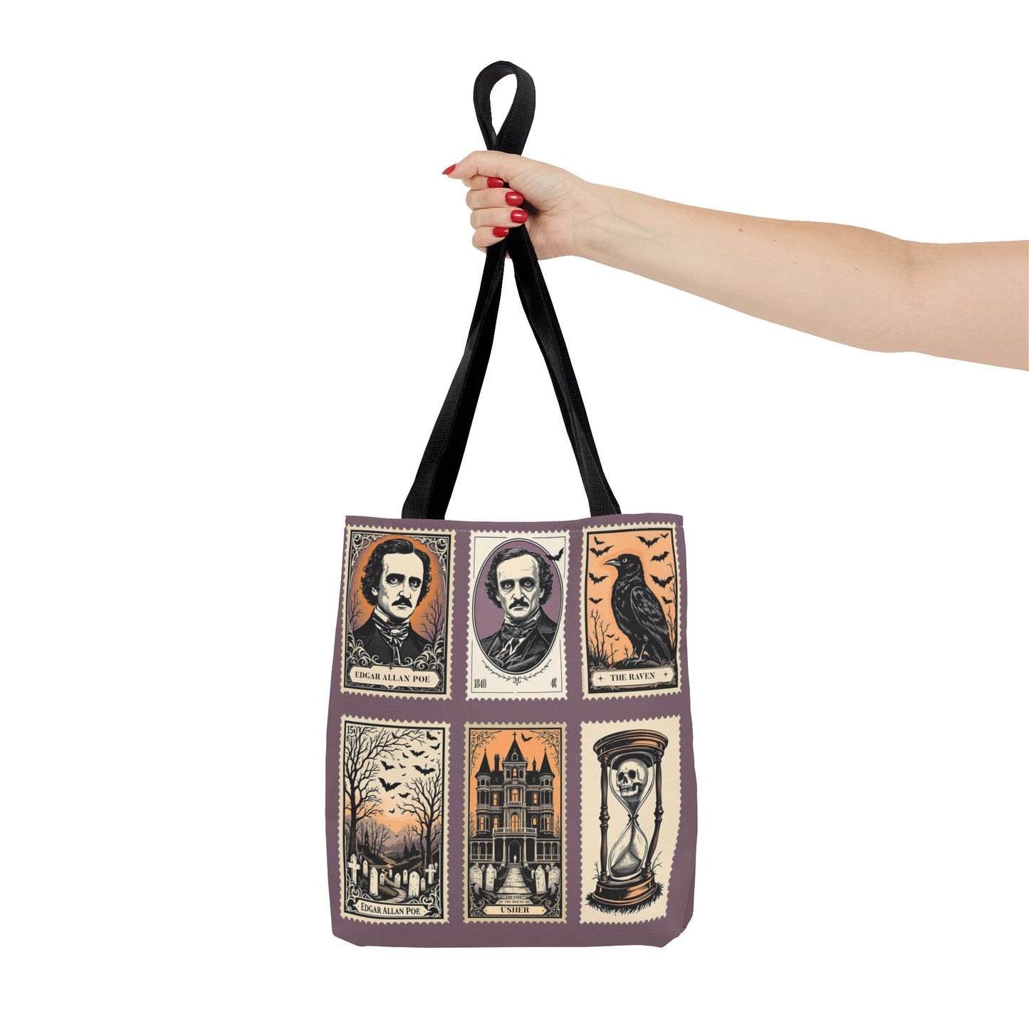 Edgar Allan Poe Tote Bag Gothic Literary Gift for Book Lover Dark Academia Macabre Accessory Halloween Tote Fall School Bag for Poetember Bags Printify