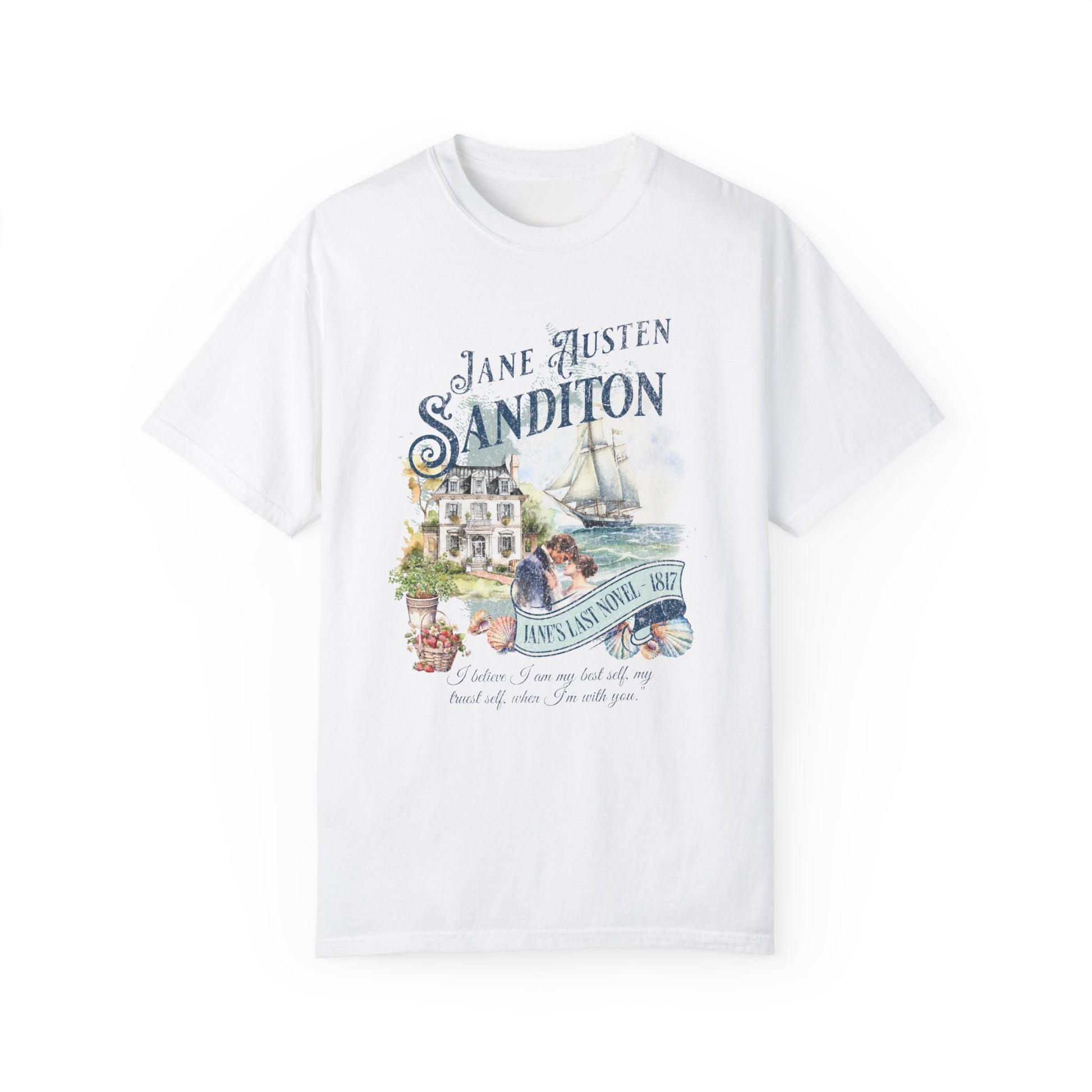 Sanditon Jane Austen Fan T-Shirt Historical Romance Reader Gift T-Shirt Printify White S