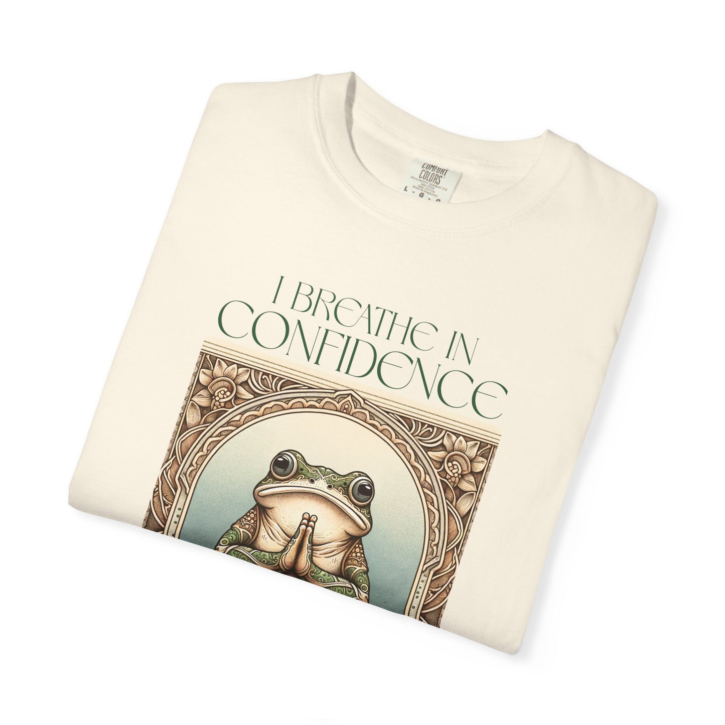 Yoga Frog Breath in Confidence Green Unisex T-Shirt, Casual Wear, Highlander Fan Gift, Comfortable Graphic Tee T-Shirt Printify