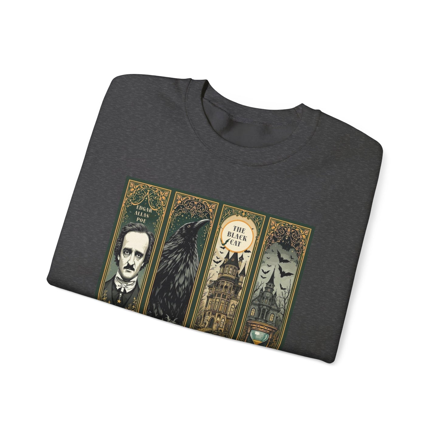 Edgar Allan Poe Sweatshirt The Raven Nevermore Gothic Horror Sweater Dark Academia Macabre Halloween Gift for Book Lovers Birthday Christmas