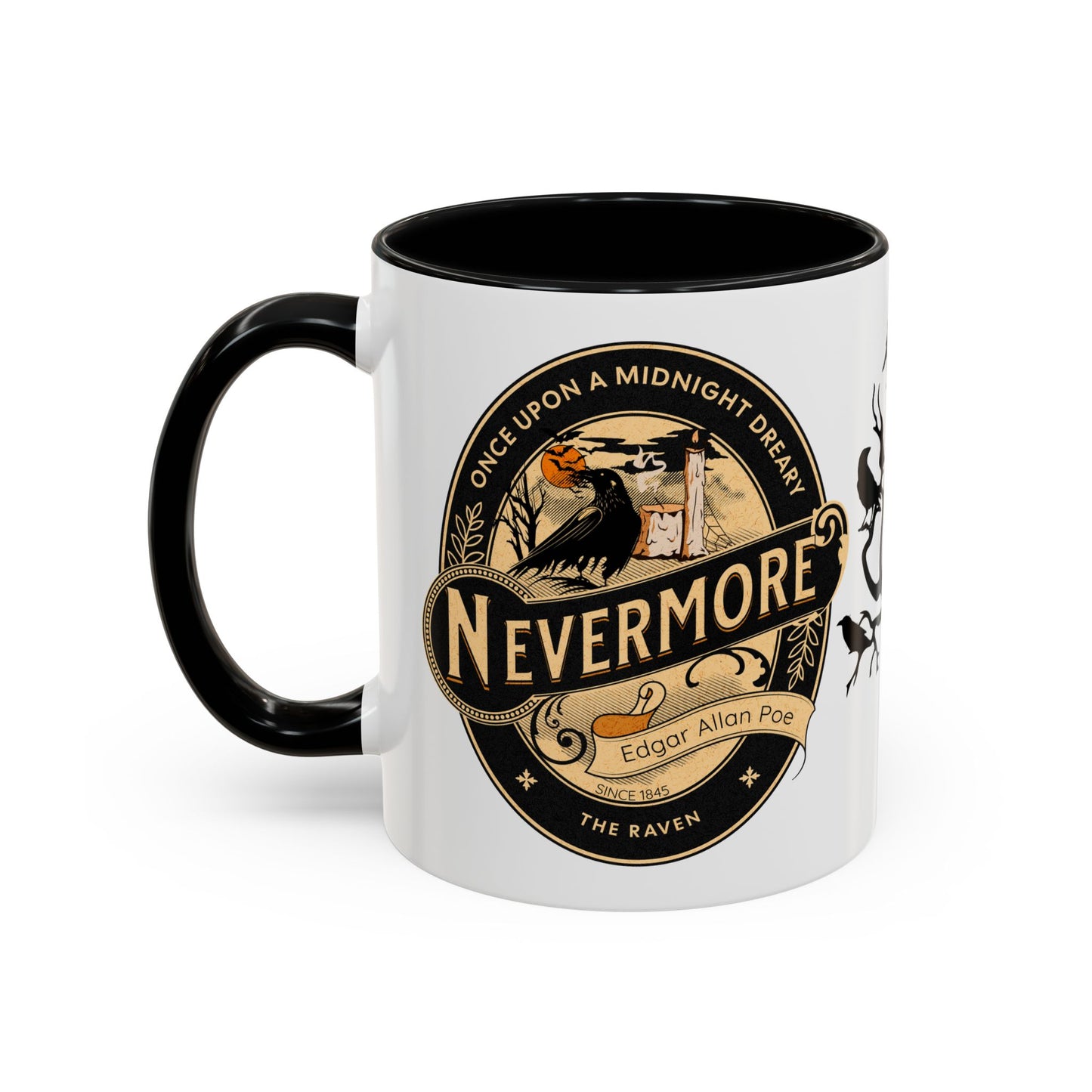 Edgar Allan Poe Coffee Mug, The Raven, Spooky Halloween Coffee, Tea Mug, Haunting Horror Movie Gift for Halloween, Dark Academia, Book Lover Mug Printify
