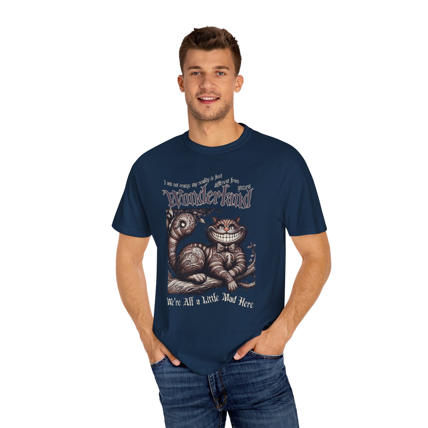 Cheshire Cat Alice in Wonderland TShirt Comfort Colors Oversized T-Shirt Dark Academia Mad Hatter Tea Party Bookish Book Lover Booktok Gift