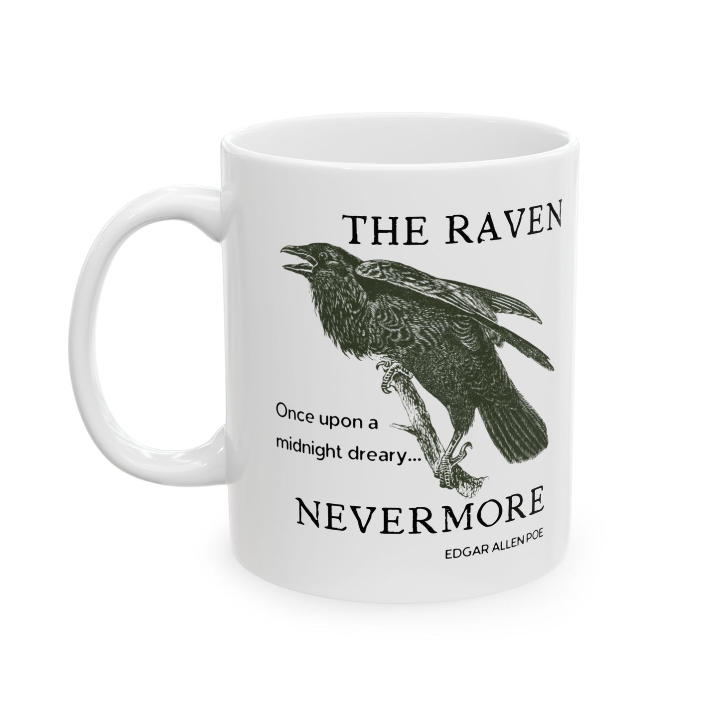 Halloween Vintage The Raven Coffee Mug, Spooky Season Mug, Edgar Allen Poe, Nevermore, Gothic, Dark Academia Coffee Mug, Book Lover Gift Mug Printify